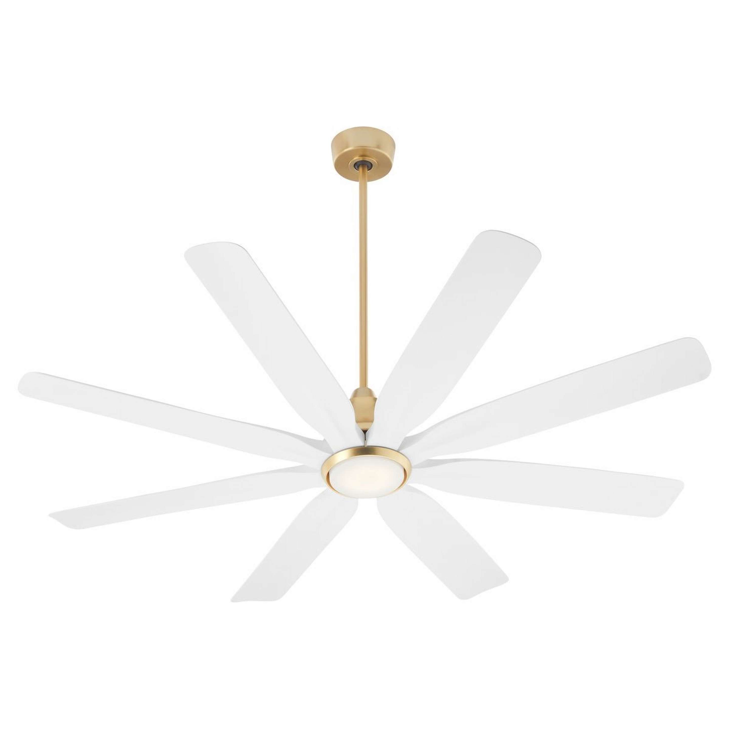 A 60" Herning Indoor / Outdoor Smart LED Ceiling Fan with Aged Brass / White color