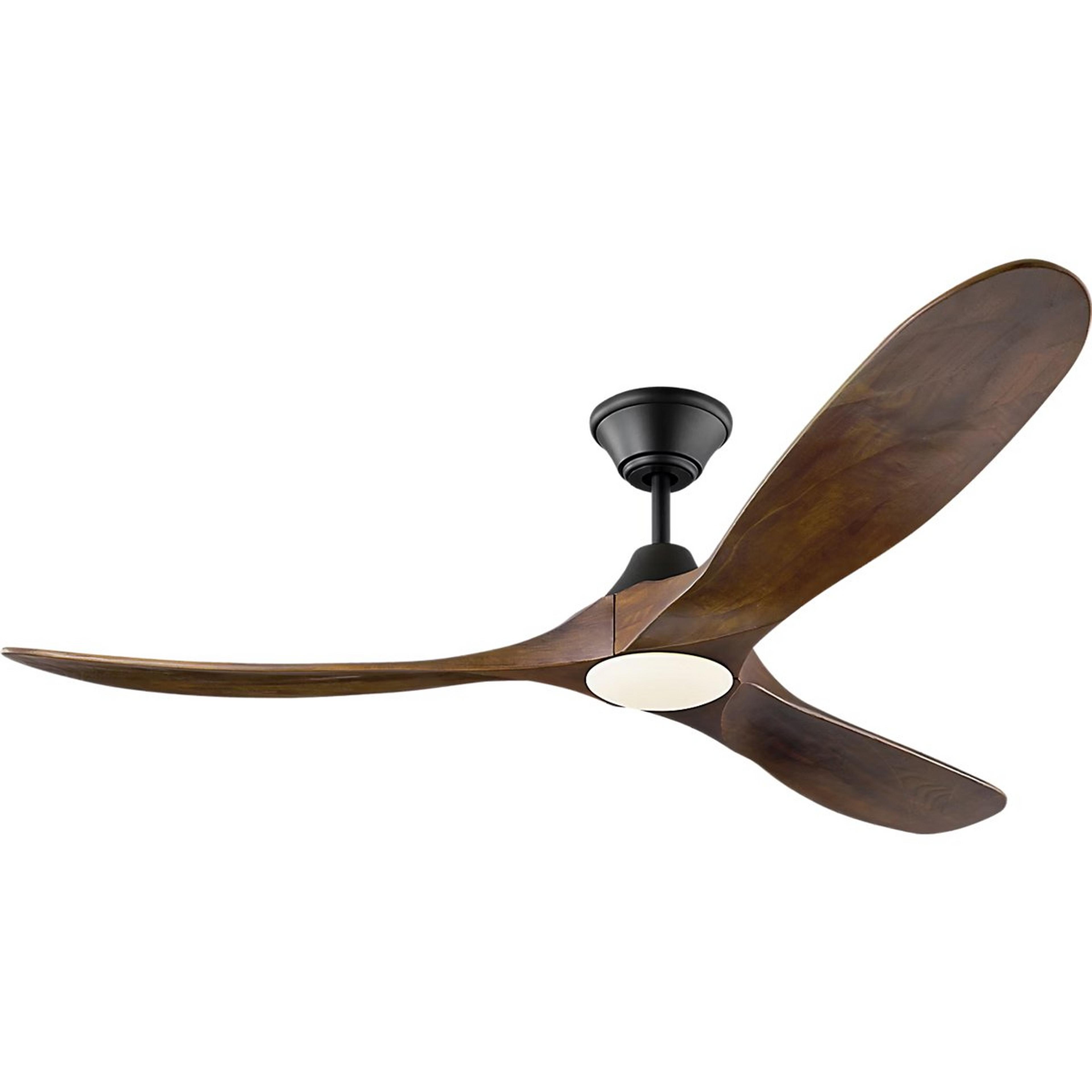 A 60" Samara Indoor / Outdoor LED Ceiling Fan with Black / Dark Walnut Wood color