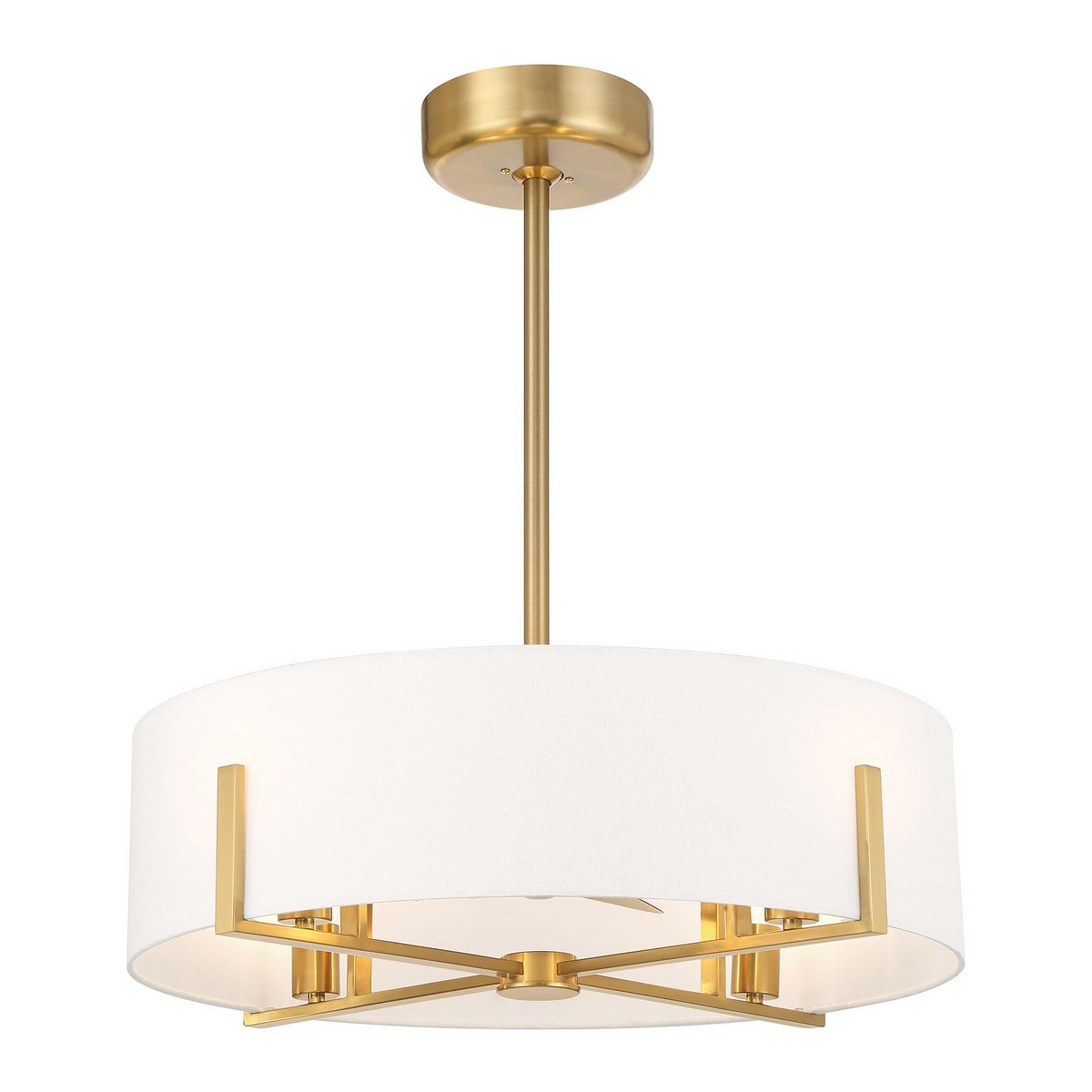 A 26" Imamu Fandelier with Brass / White color
