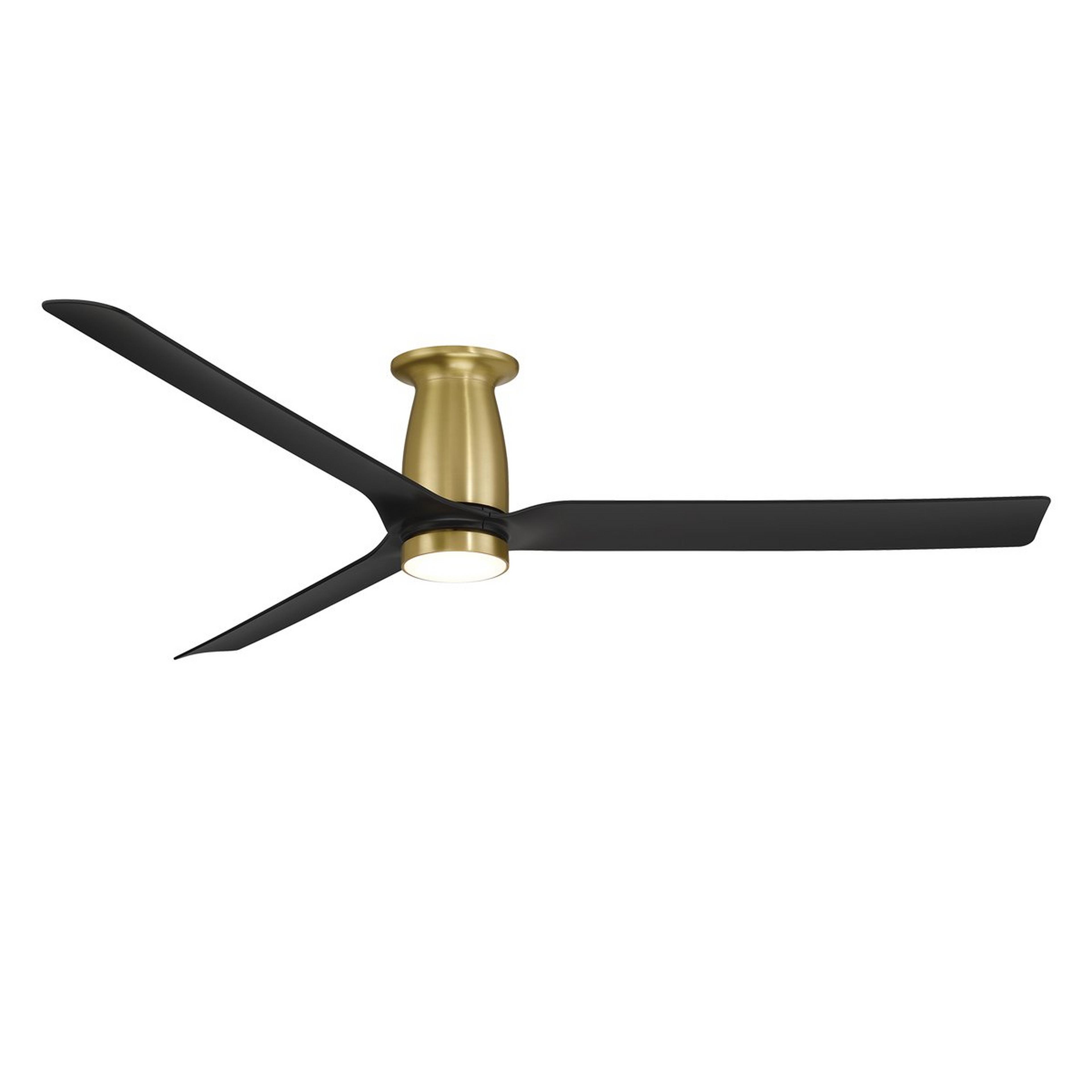 A 52" Xue Smart LED Indoor / Outdoor Low Profile Ceiling Fan with Brass / Black color