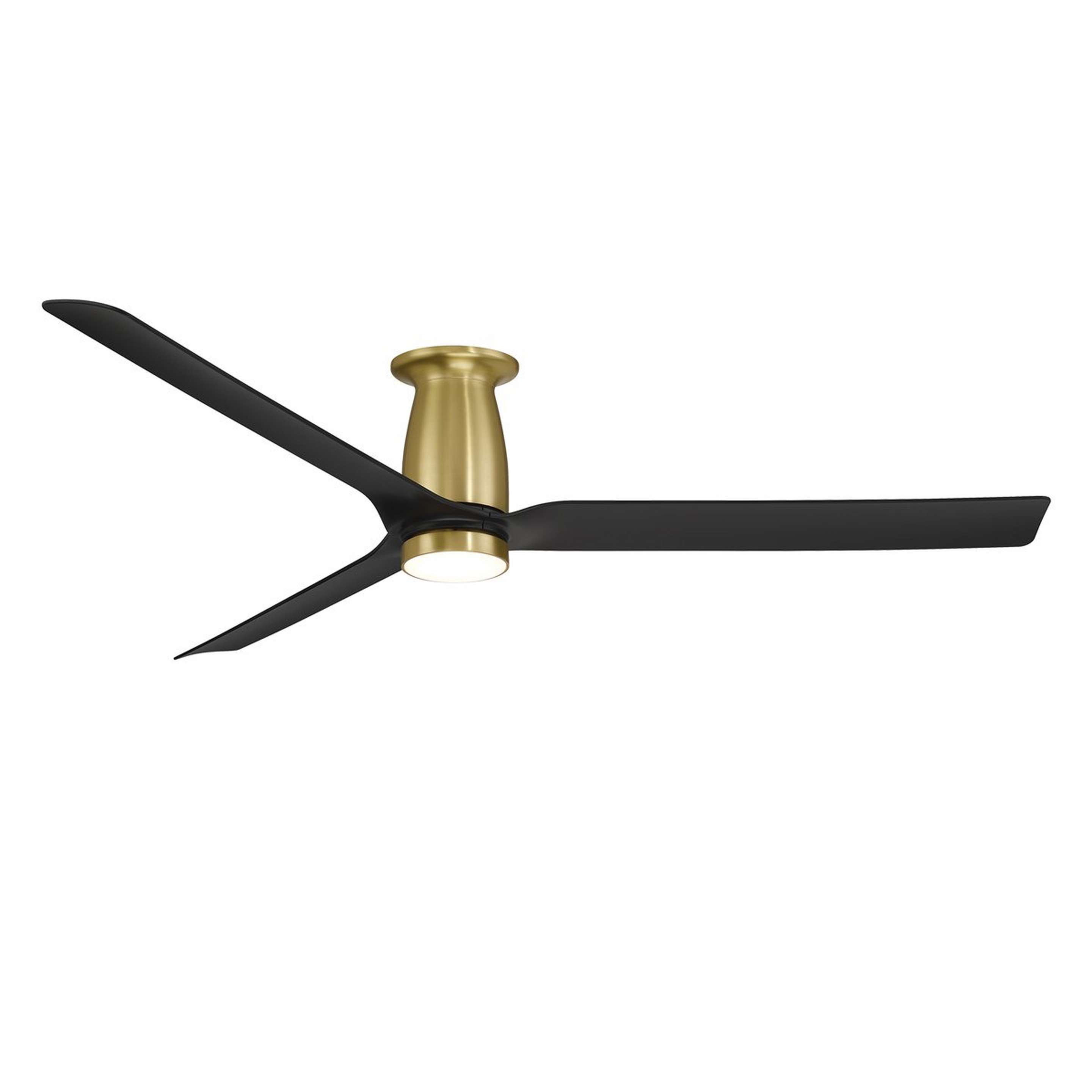 A 52" Xue Smart LED Indoor / Outdoor Low Profile Ceiling Fan with Brass / Black color
