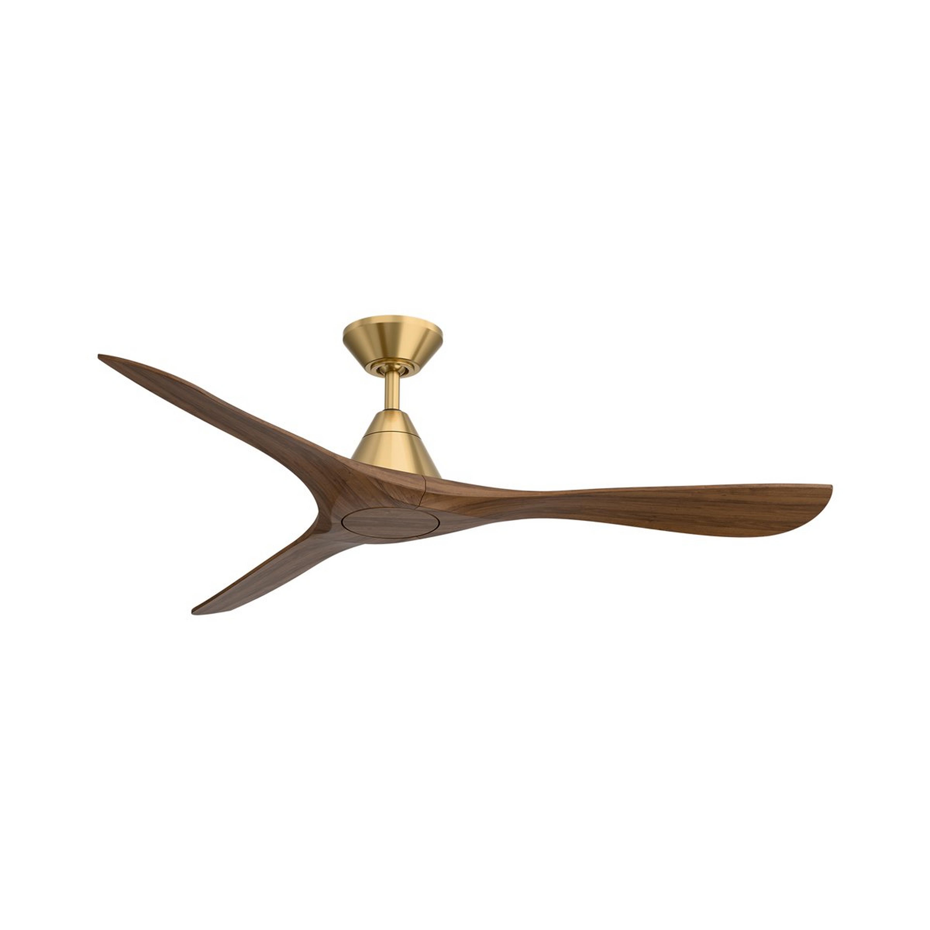 A 60" Misha Smart Indoor / Outdoor Ceiling Fan with Soft Brass / Distressed Koa color