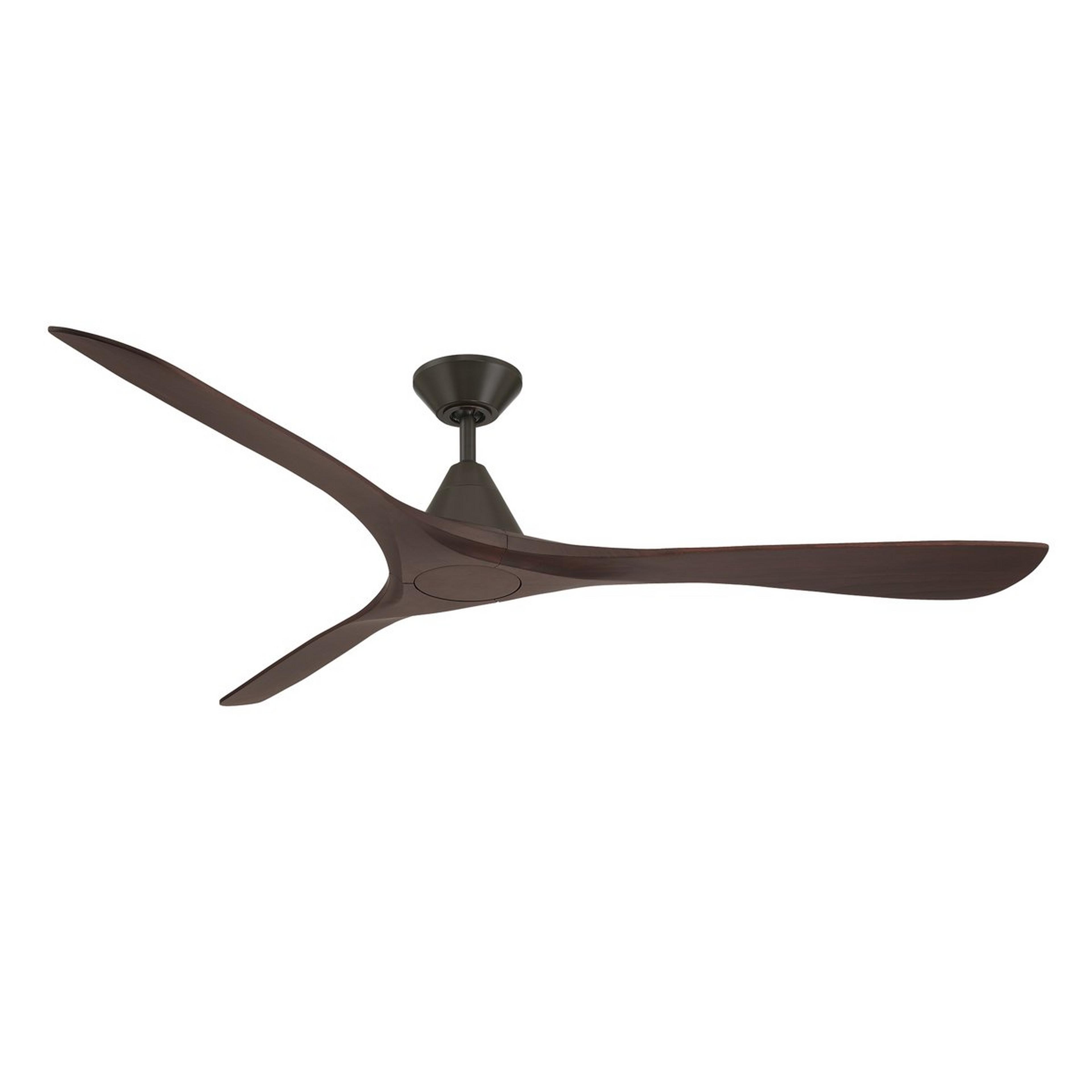 A 72" Misha Smart Indoor / Outdoor Ceiling Fan with Matte Black / Darkwood color
