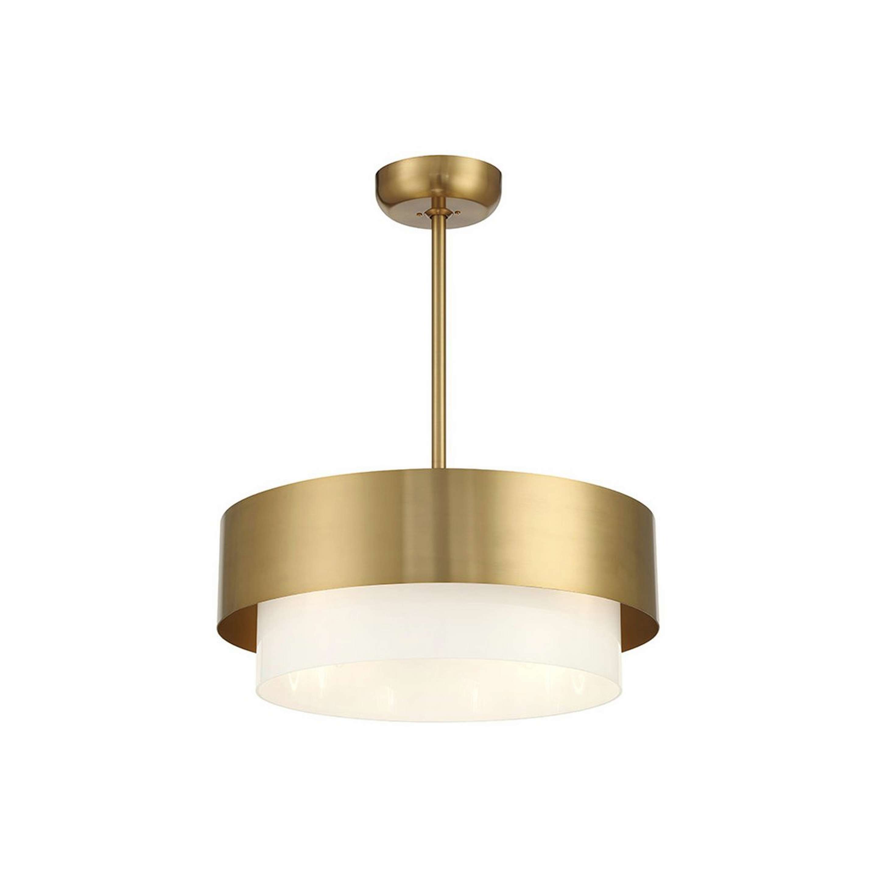 A 24" Miltiades Fandelier with Aged Brass color
