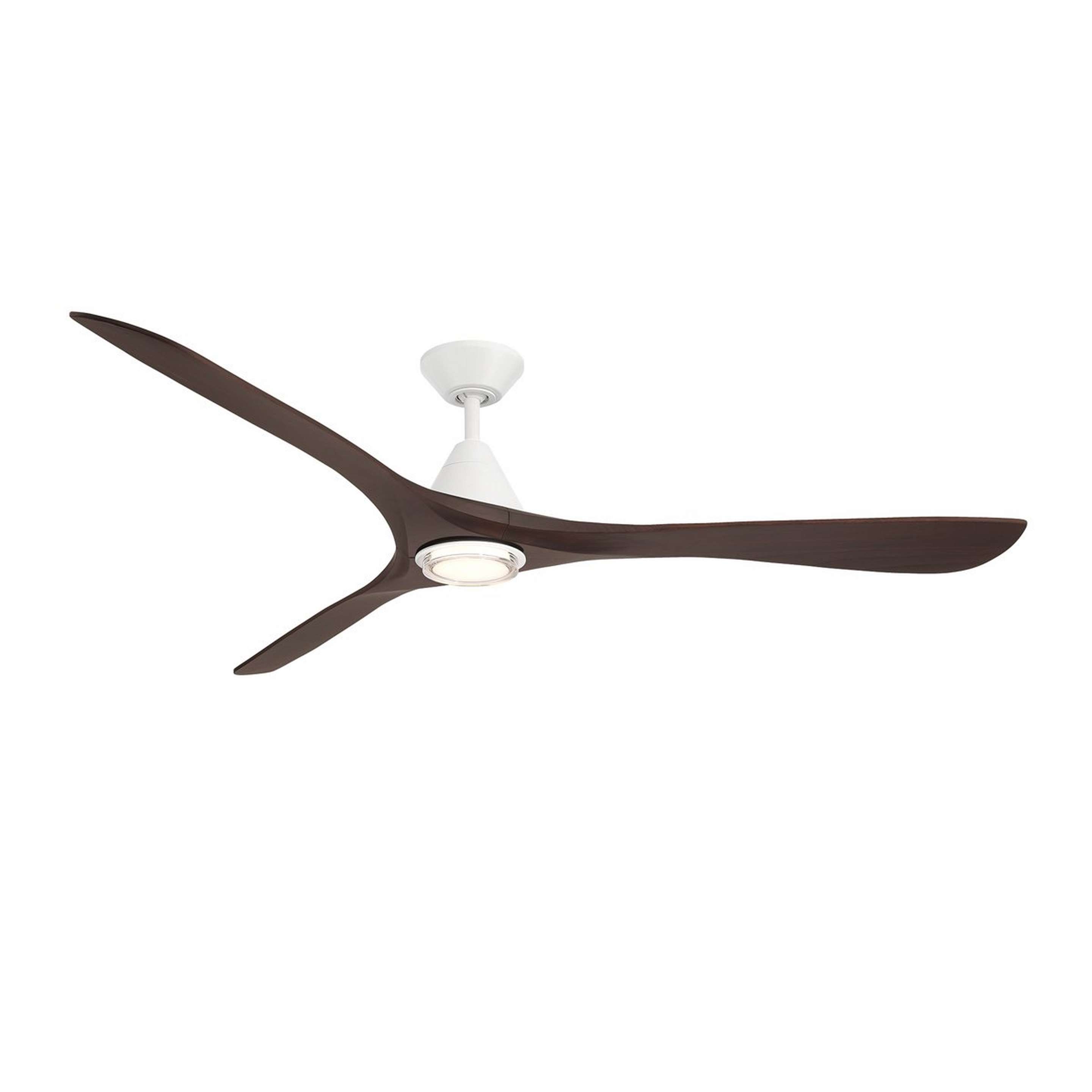 A 72" Misha Smart LED Indoor / Outdoor Ceiling Fan with White / Darkwood color