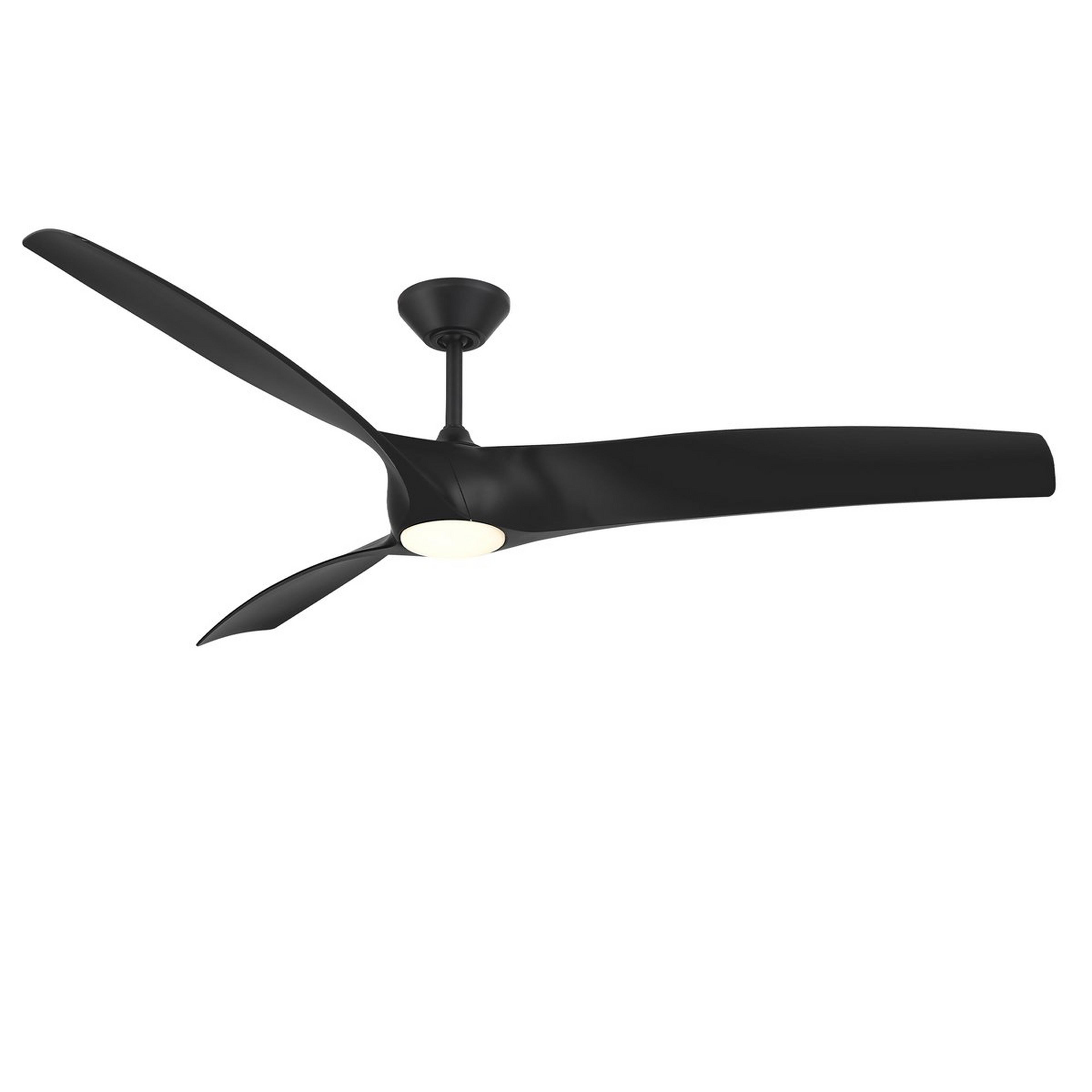 A 72" Meza Indoor / Outdoor Smart LED Fan with Matte Black color