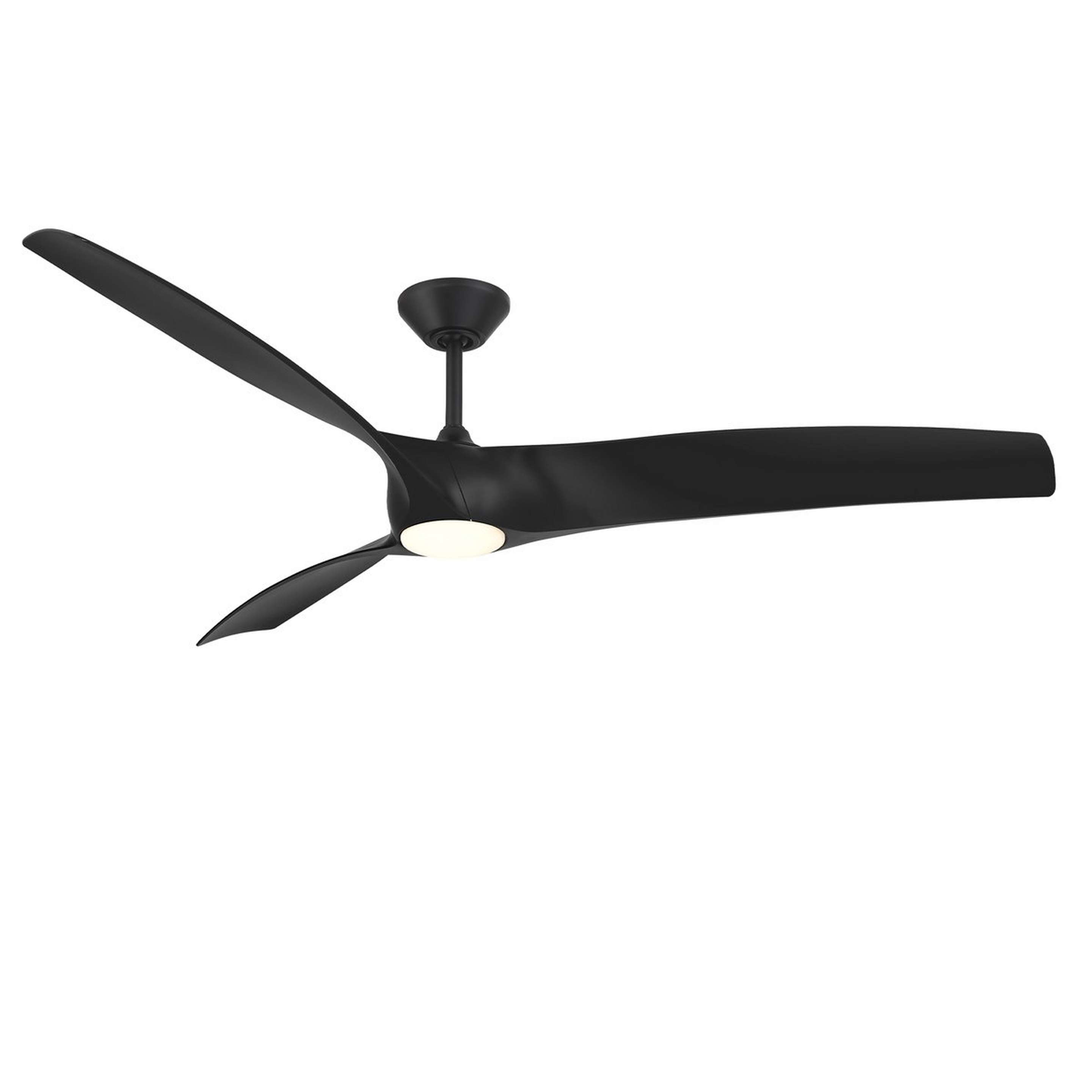 A 72" Meza Indoor / Outdoor Smart LED Ceiling Fan with Matte Black color