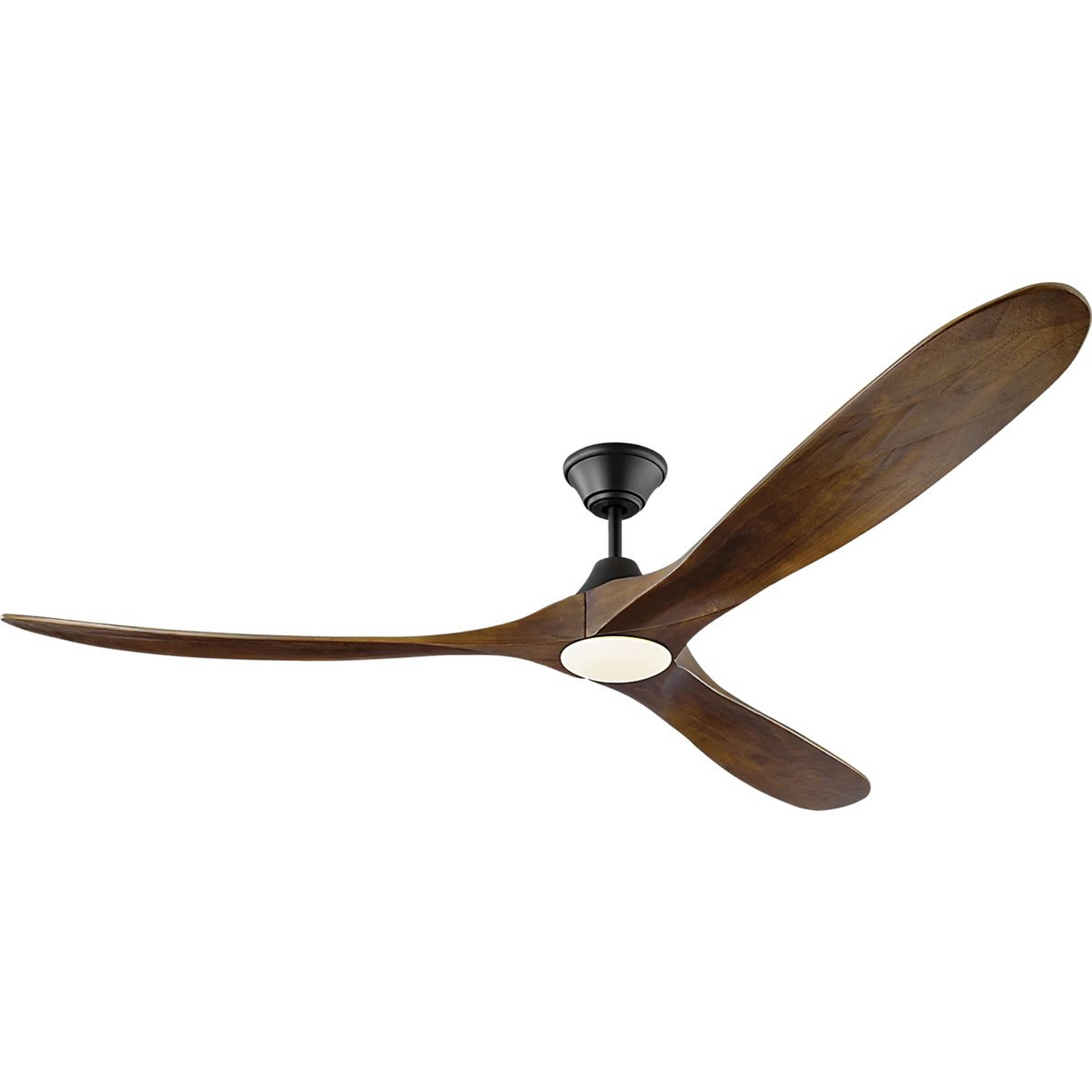 A 70" Samara Indoor / Outdoor LED Ceiling Fan with Black / Dark Walnut Wood color