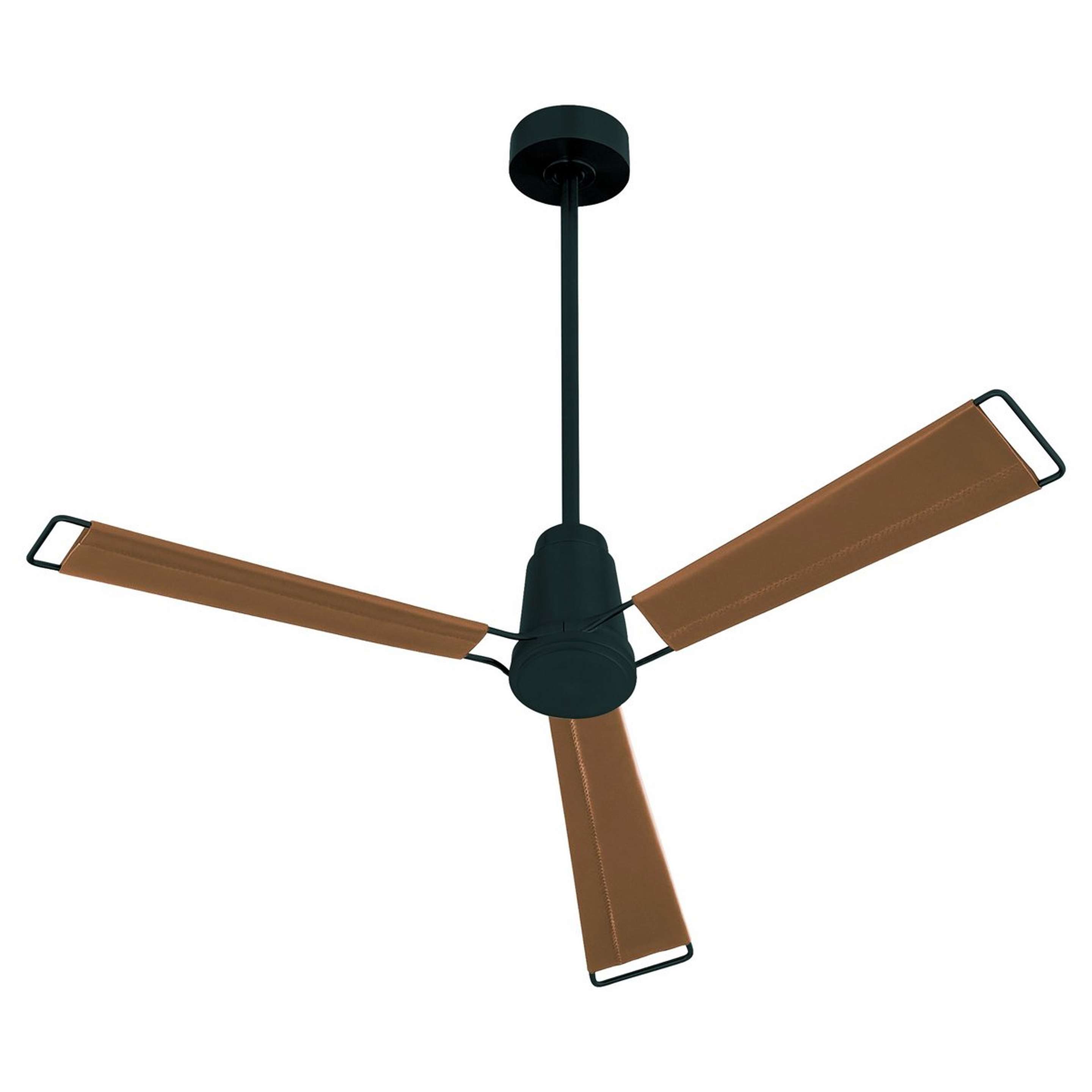 A 60" Blaise Indoor / Outdoor Ceiling Fan with Black / Brown Leather color