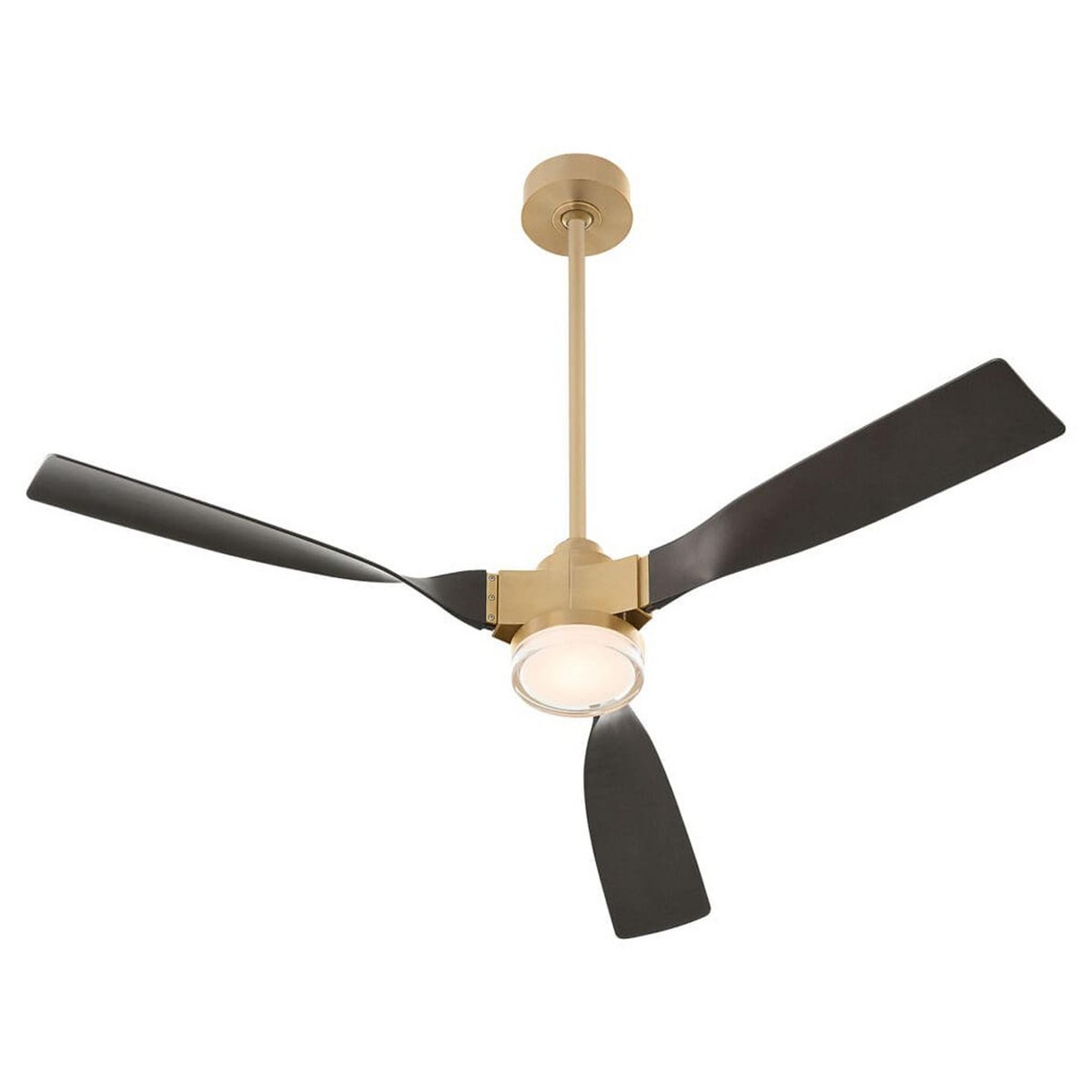 A 58" Gursky LED Indoor / Outdoor Ceiling Fan with Brass / Dark Brown color
