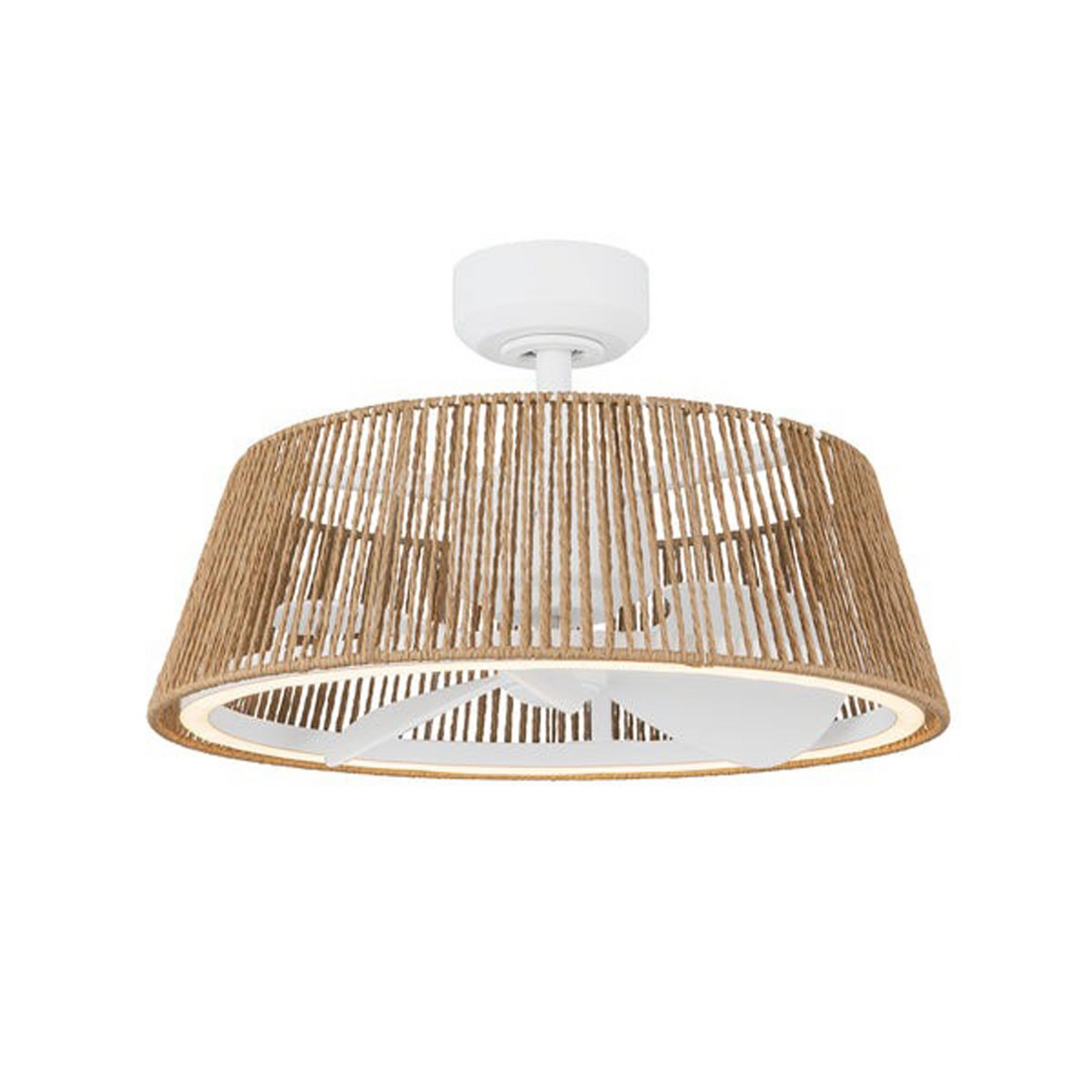 A Brambleton LED Indoor / Outdoor Ceiling Fandelier with White / Natural Rope color