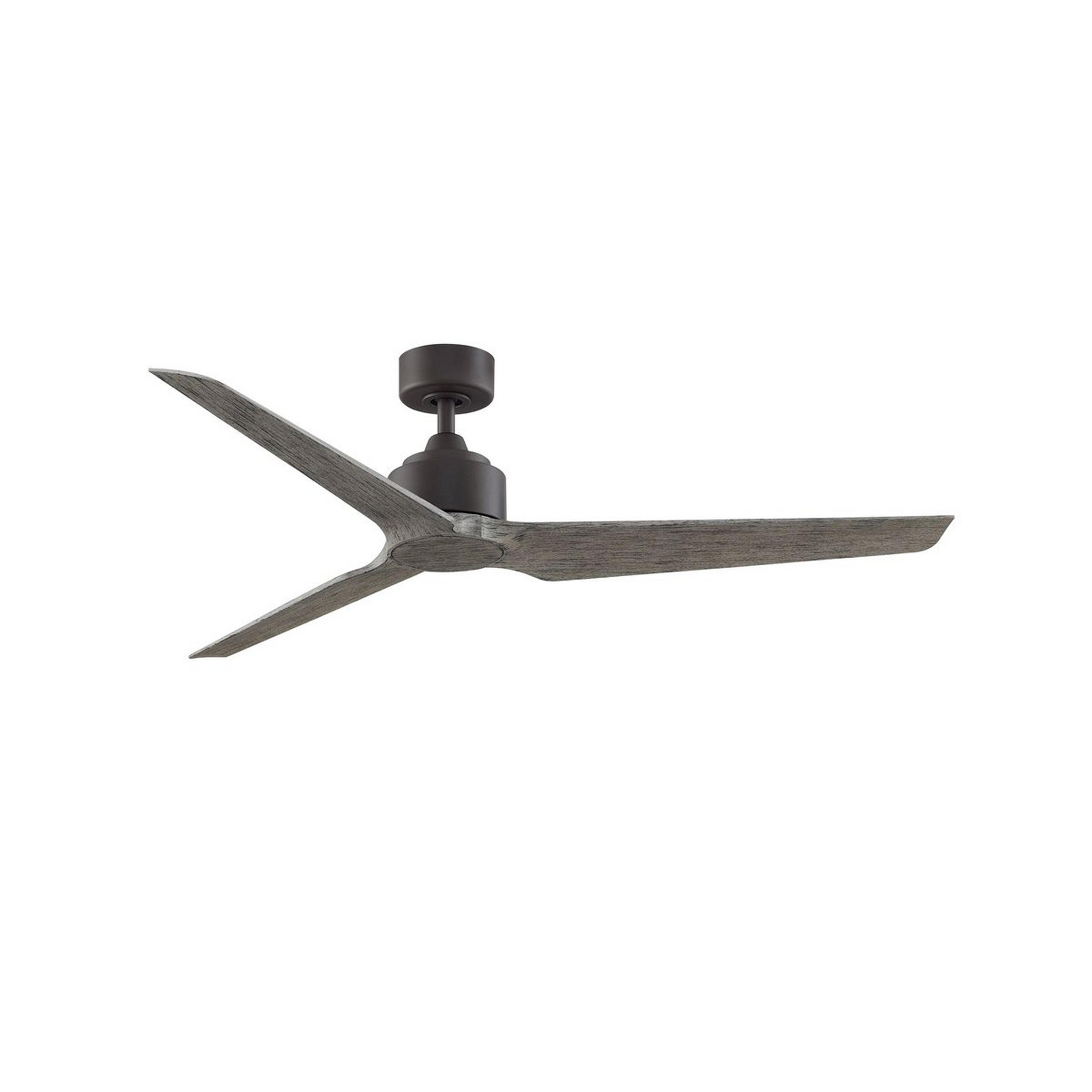 A 60" Melinoe Indoor / Outdoor Smart Ceiling Fan with Matte Greige / Faux Weathered Wood color