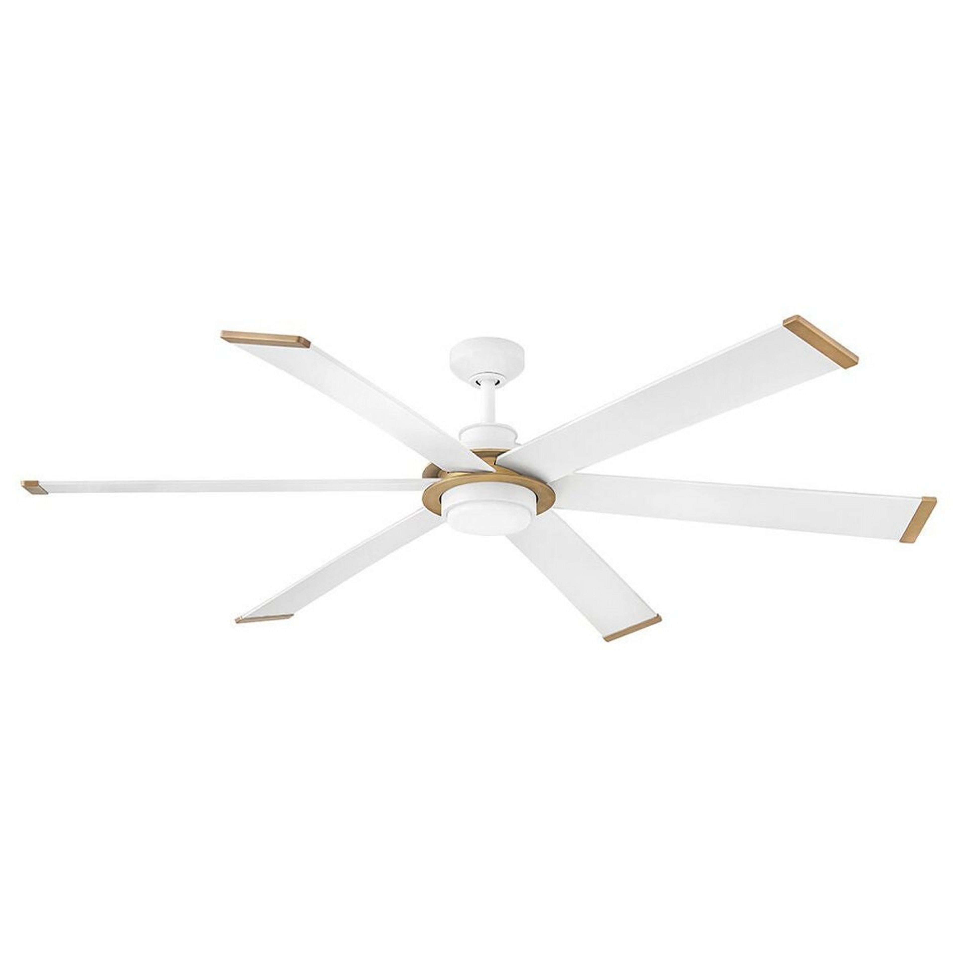 A 64" Fairfield Smart LED Indoor / Outdoor Ceiling Fan with White / Brass color