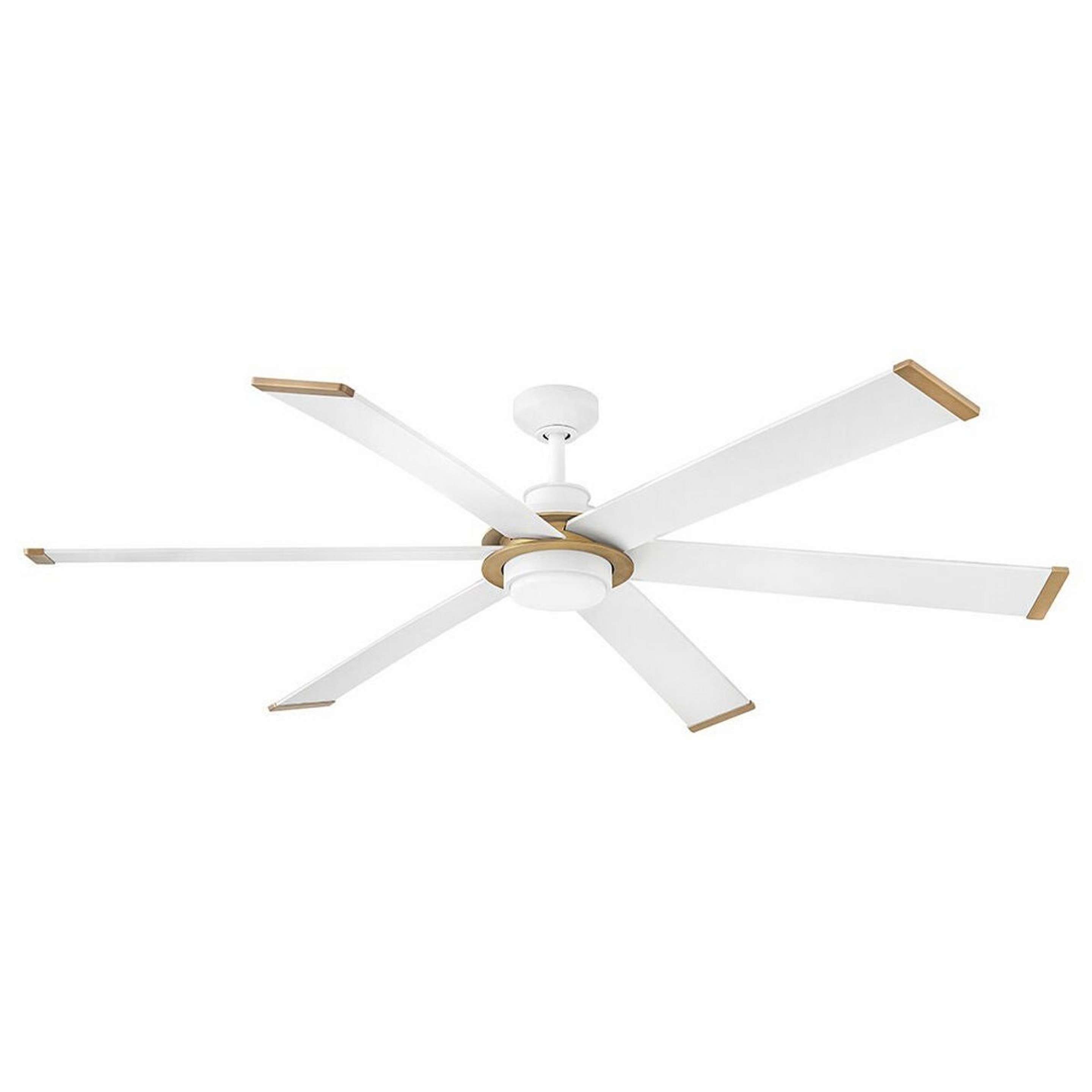 A 64" Fairfield Smart LED Indoor / Outdoor Ceiling Fan with White / Brass color