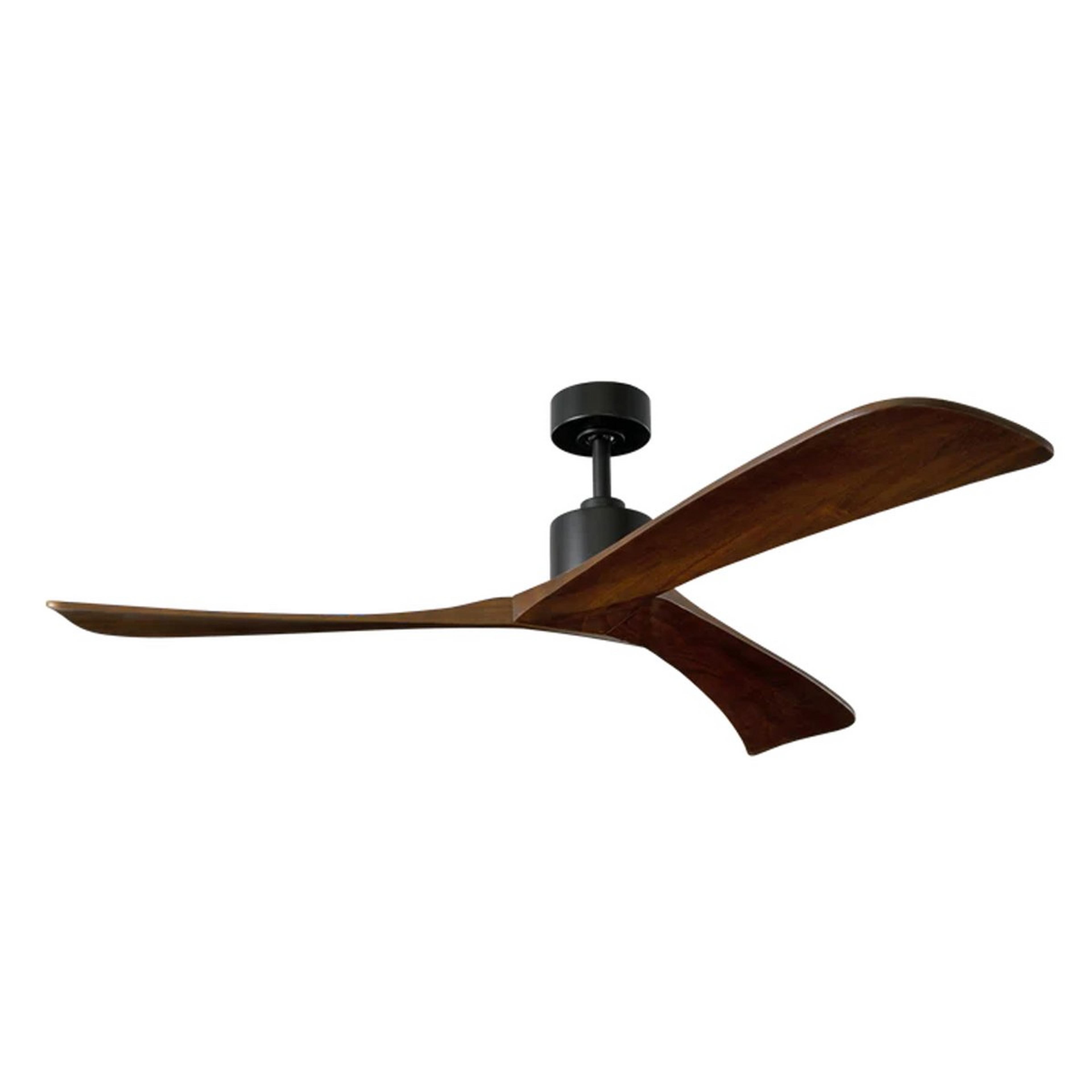 A 60" Electra Smart Ceiling Fan with Black / Walnut Wood color