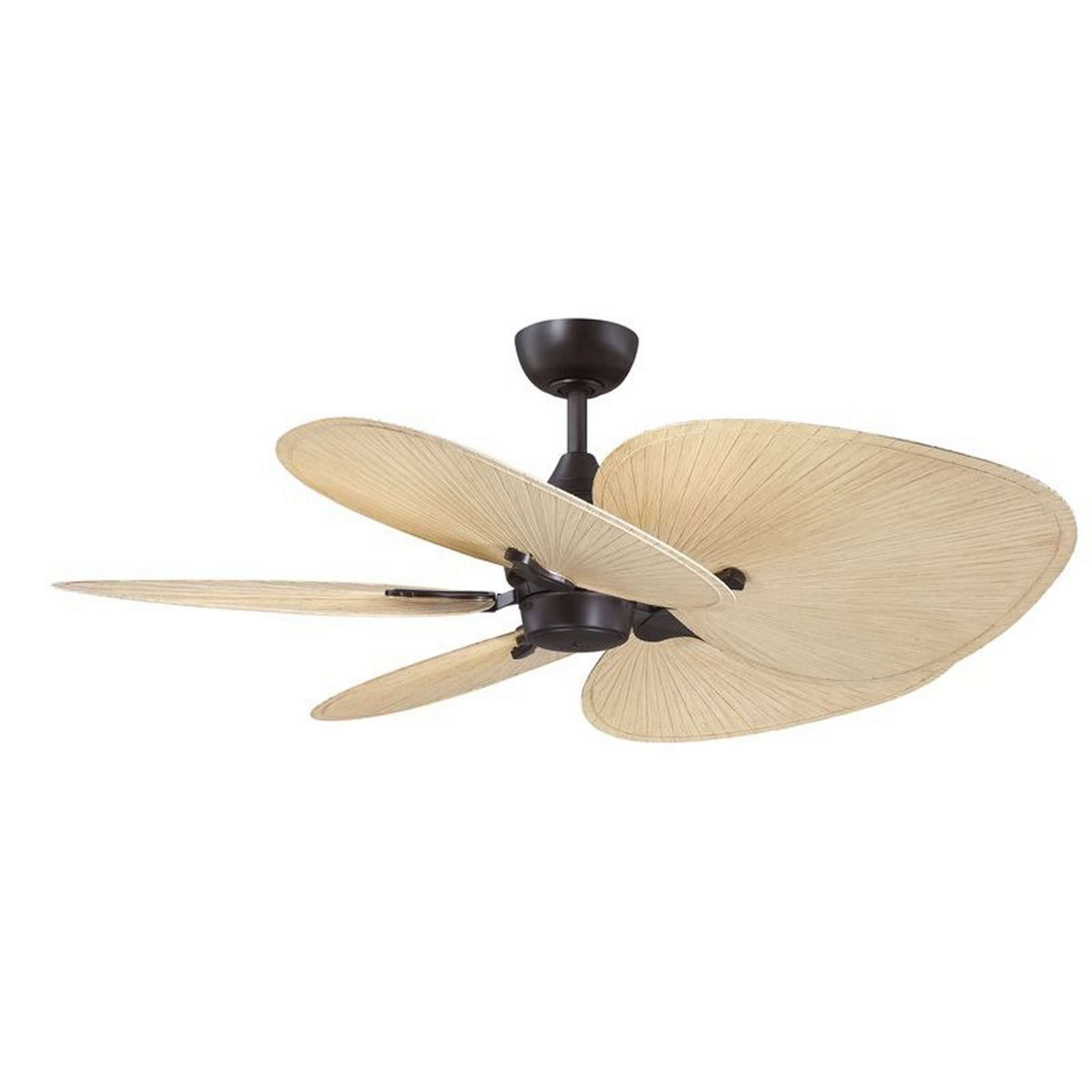 A 52" Malia Indoor / Outdoor Smart Ceiling Fan with Dark Bronze / Natural color