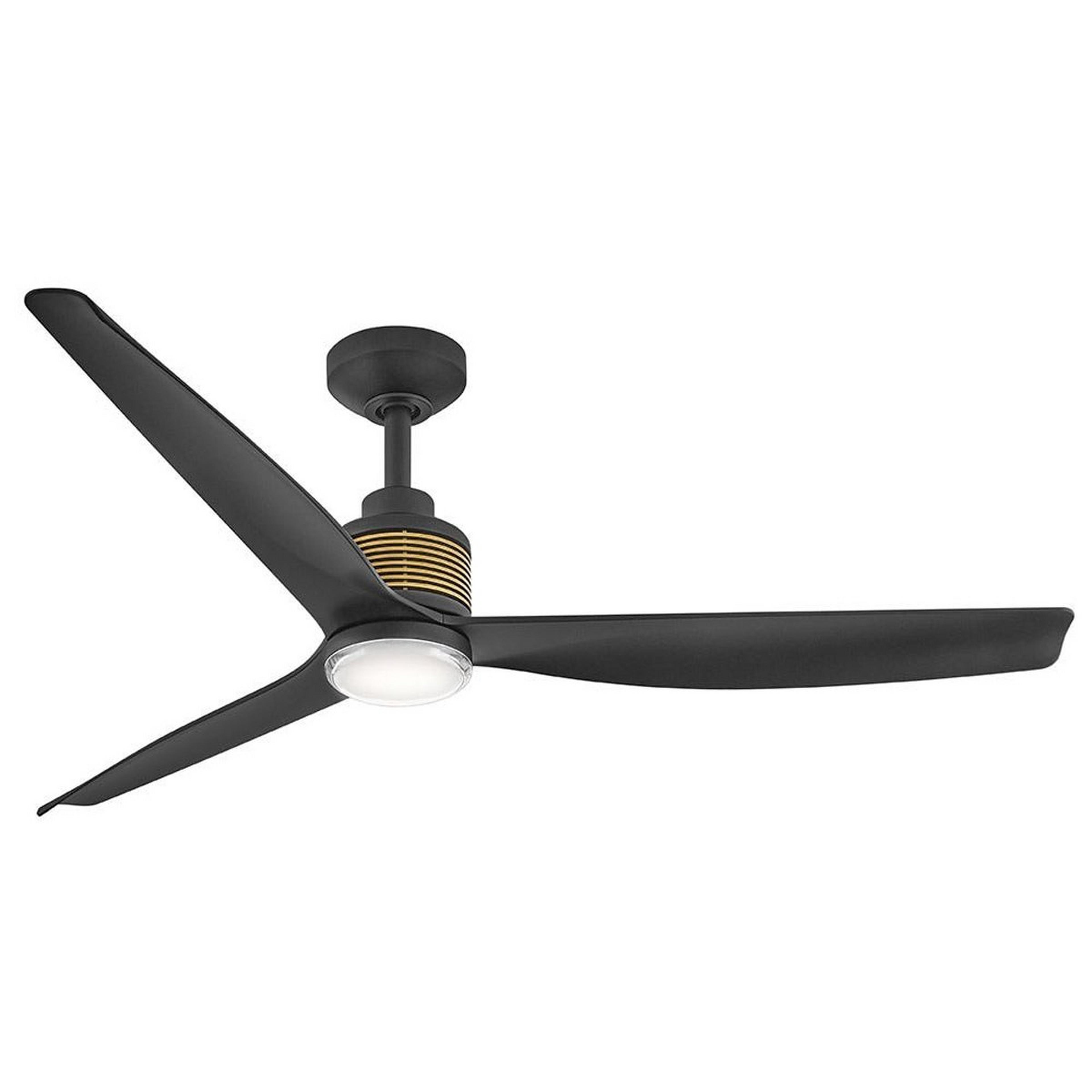 A 52" Vacanza Indoor / Outdoor Smart LED Ceiling Fan with Black / Brass color
