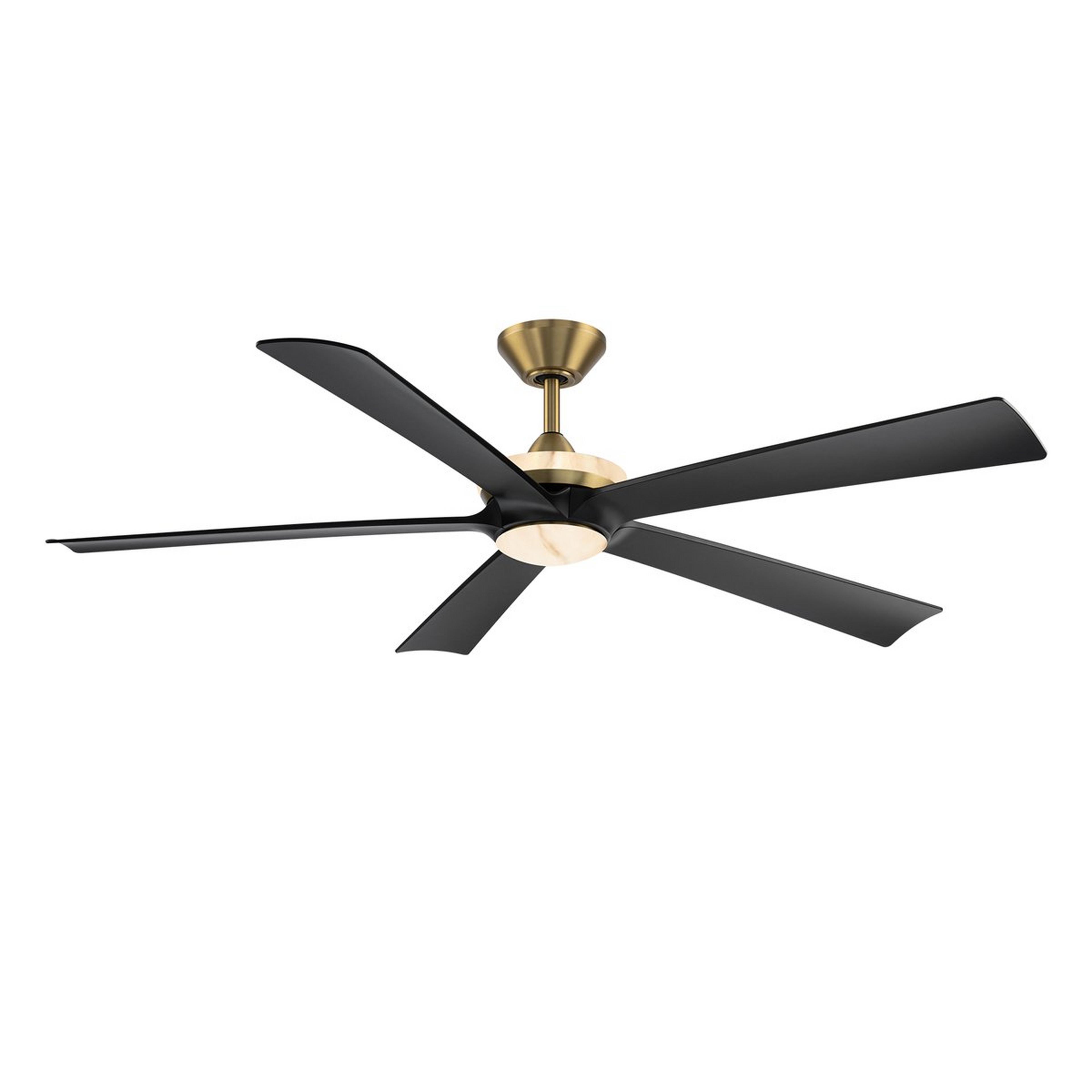 A 62" Joan Indoor / Outdoor Smart LED Ceiling Fan with Black / Brass / Alabaster color