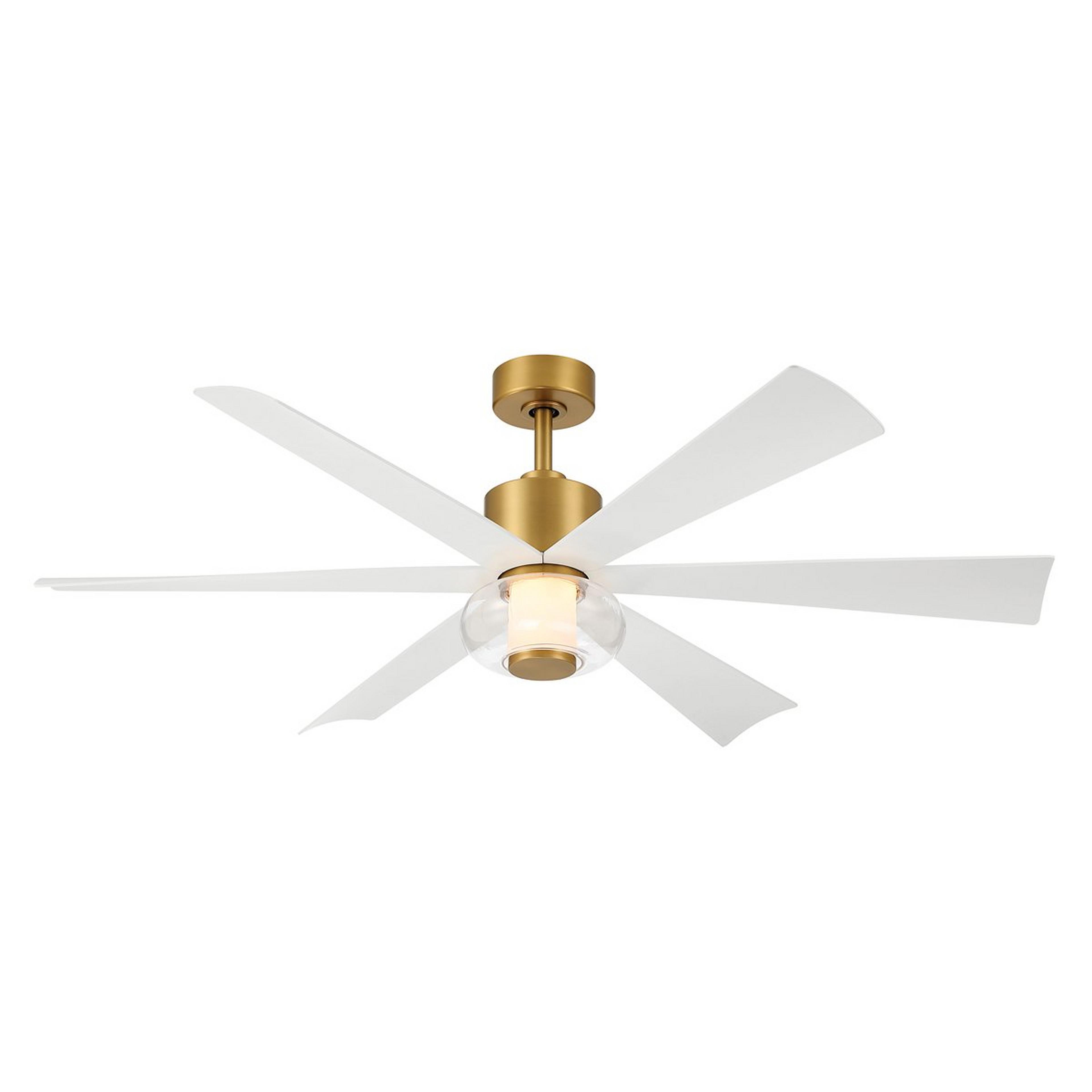 A 56" Carissa Smart LED Ceiling Fan with Brass / White color