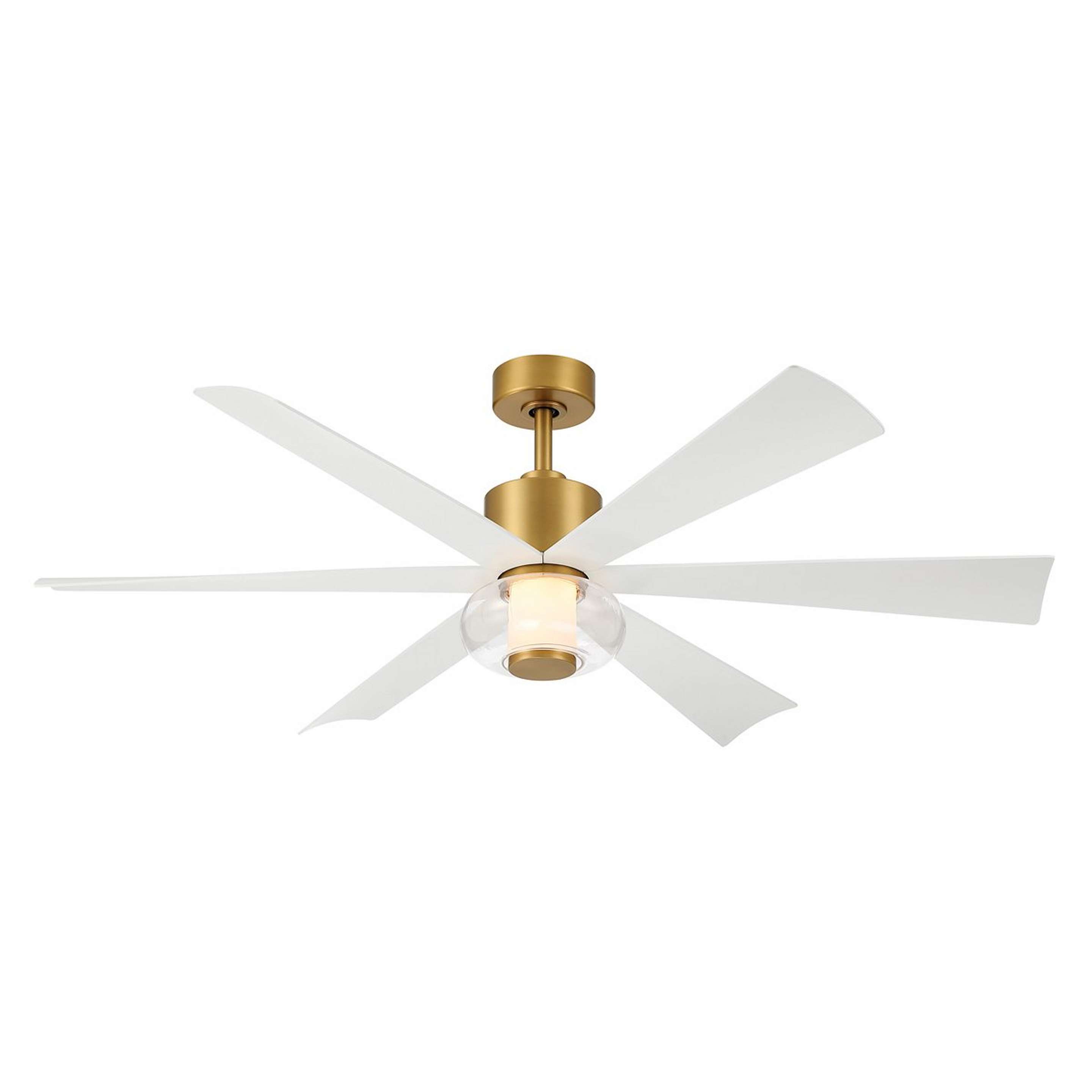 A 56" Carissa Smart LED Ceiling Fan with Brass / White color