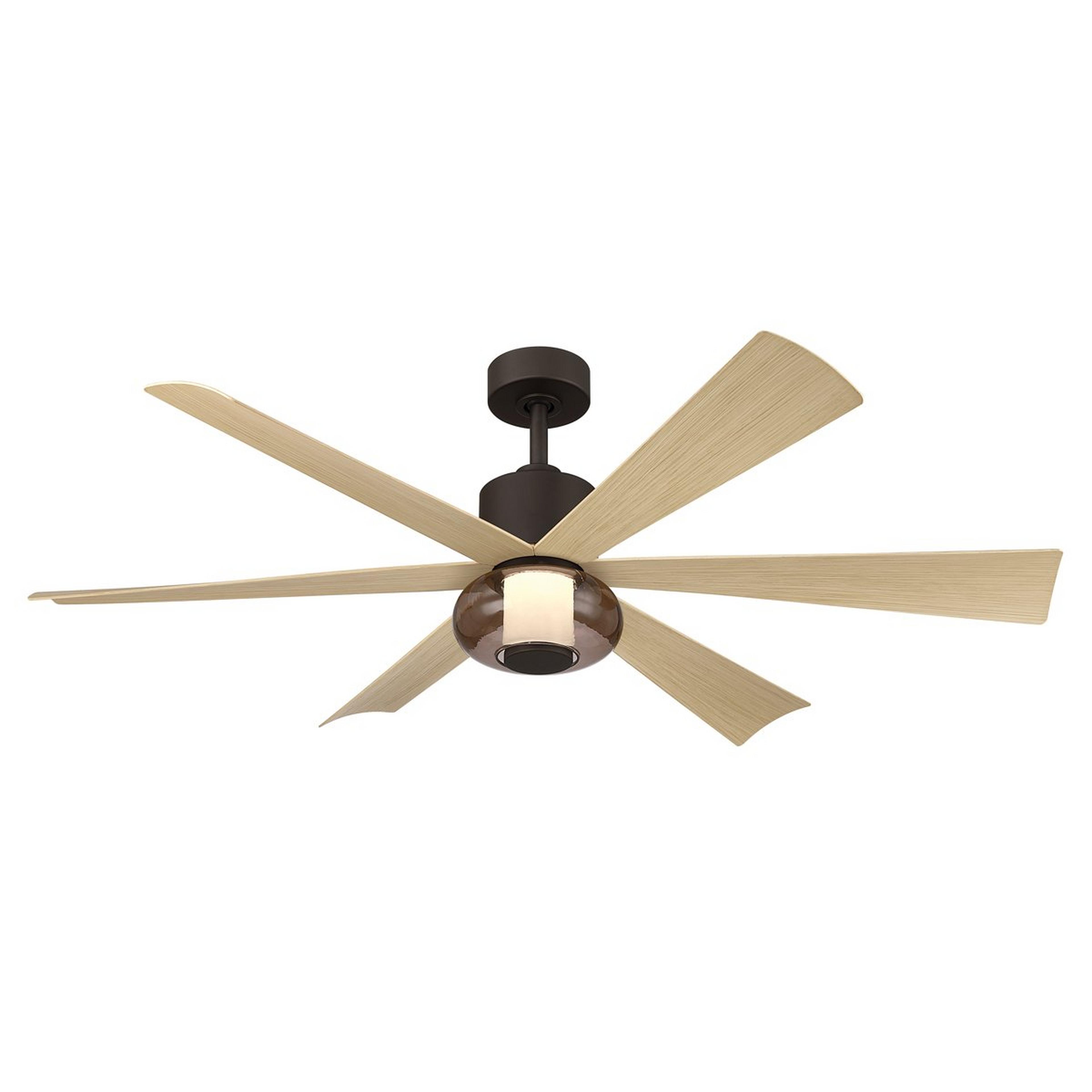 A 56" Carissa Smart LED Ceiling Fan - Smoked Glass with undefined color