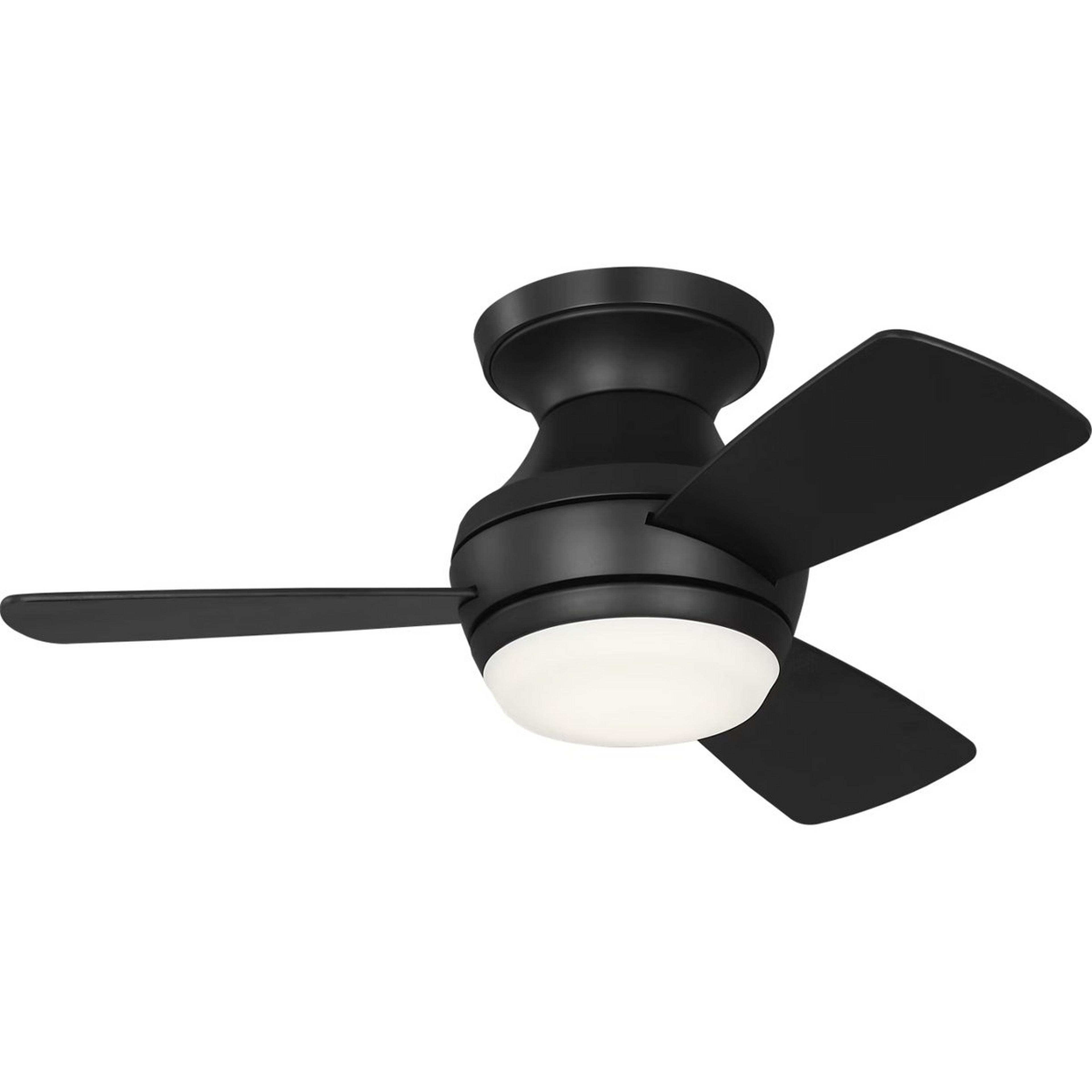 A 32" Logan LED Ceiling Fan with Black / Black / Walnut color