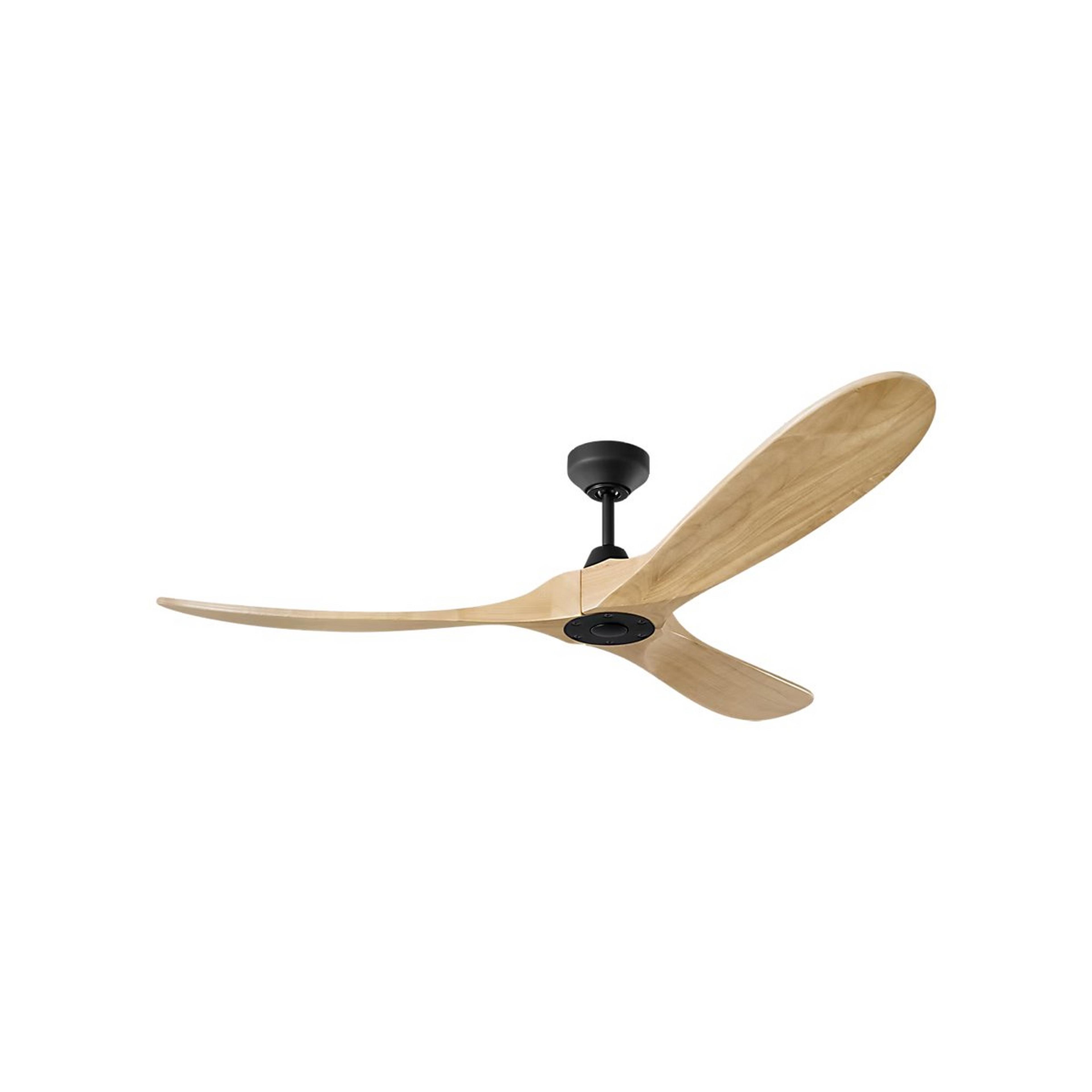A 60" Samara Smart Indoor / Outdoor Ceiling Fan with Black / Honey color