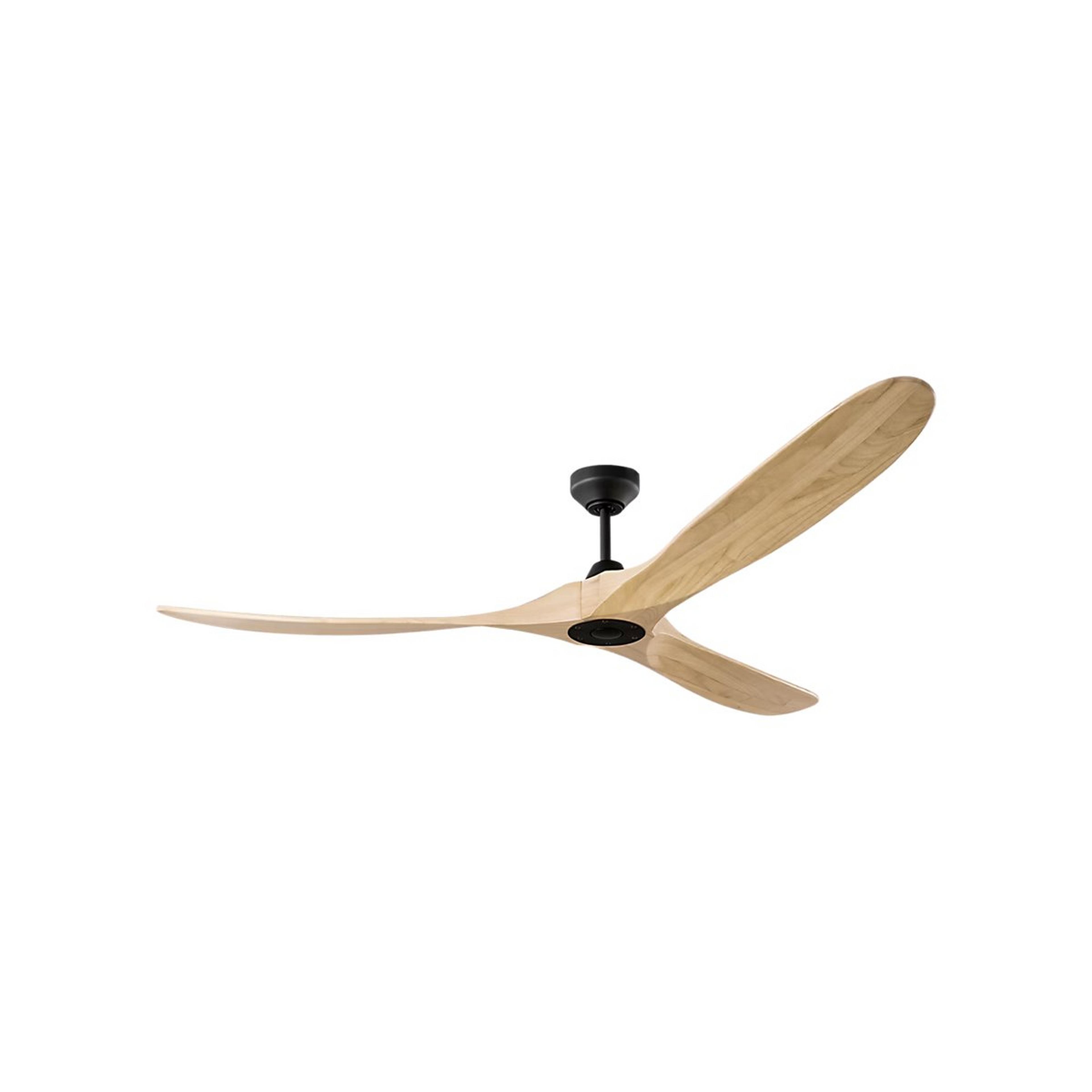 A 70" Samara Smart Indoor / Outdoor Ceiling Fan with Black / Honey color