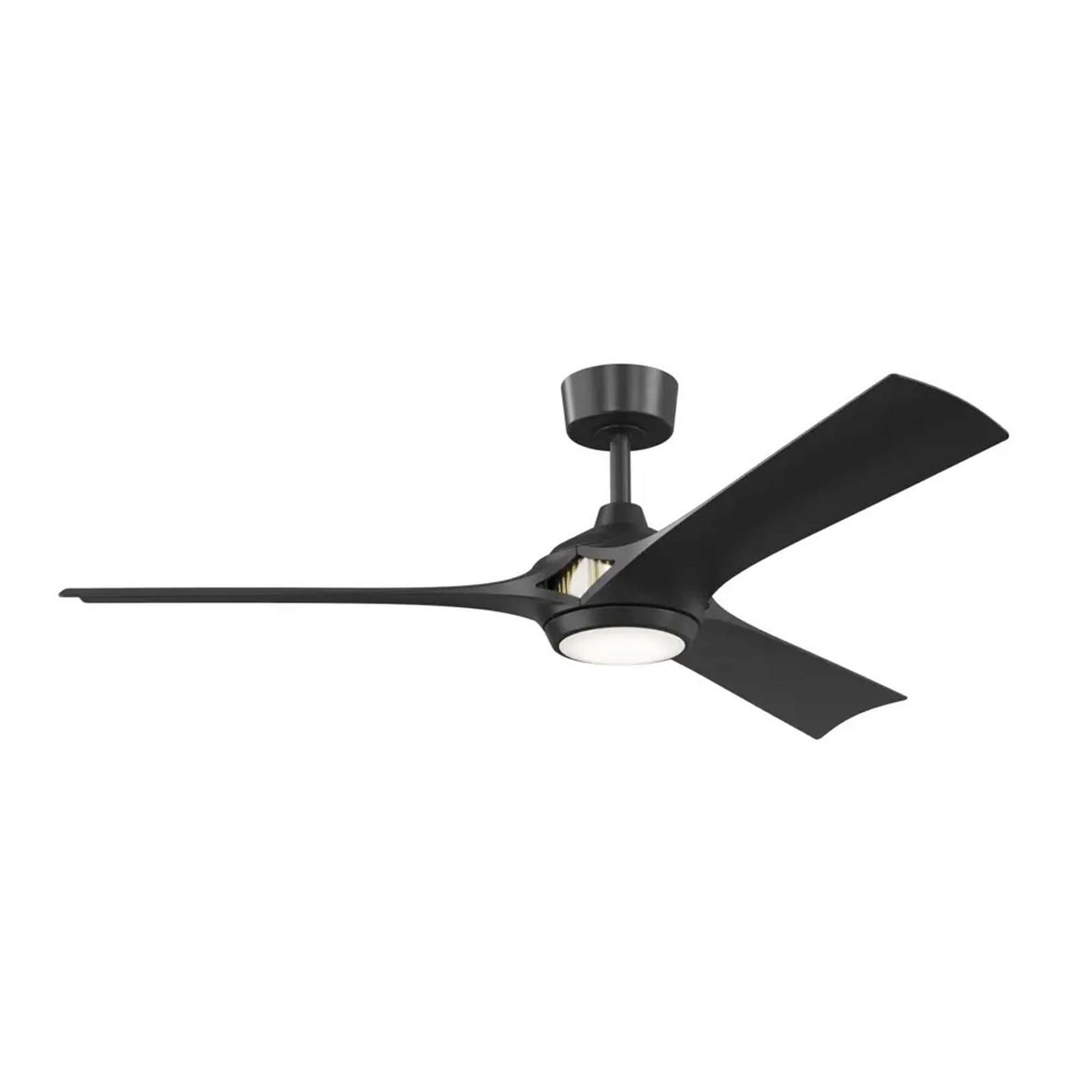 A 56" Gentry Smart LED Indoor / Outdoor Ceiling Fan with Matte Black color