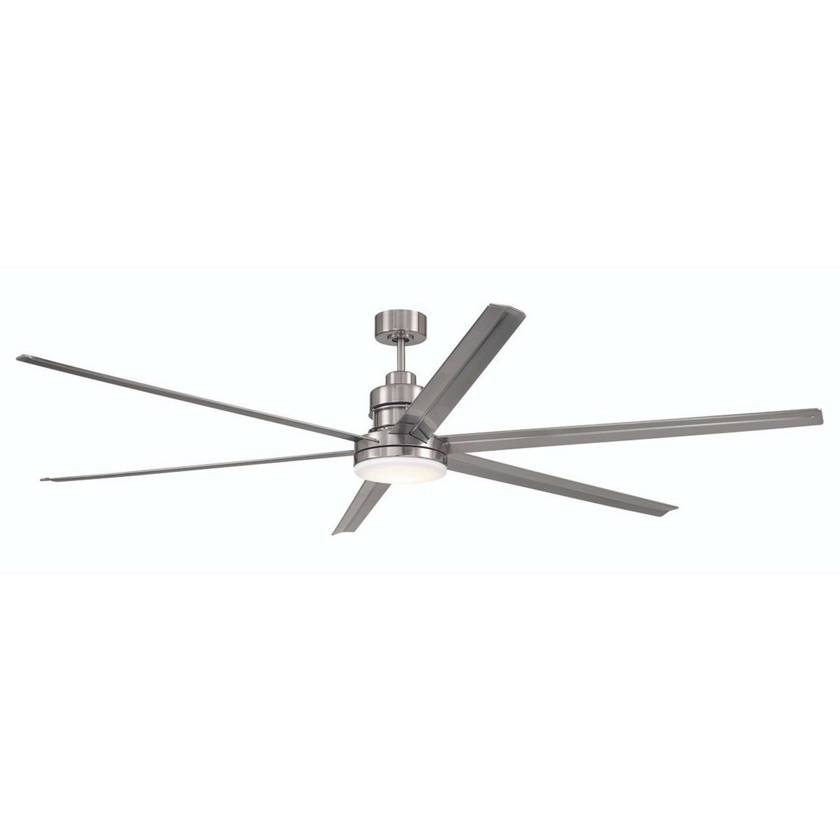 A 80" Volatus Smart LED Ceiling Fan with Polished Nickel color