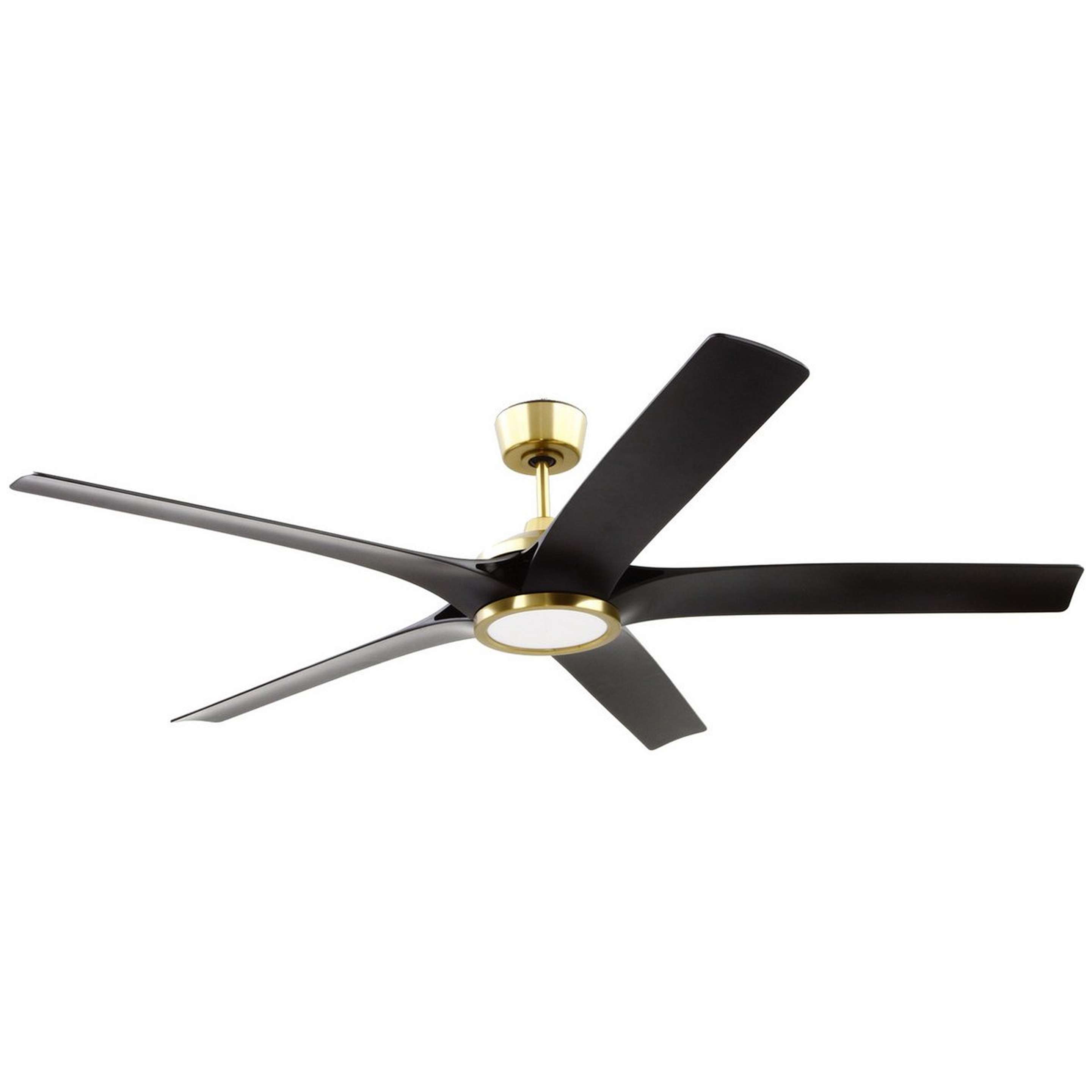 A 65" Vitus LED Ceiling Fan with Brass / Black color