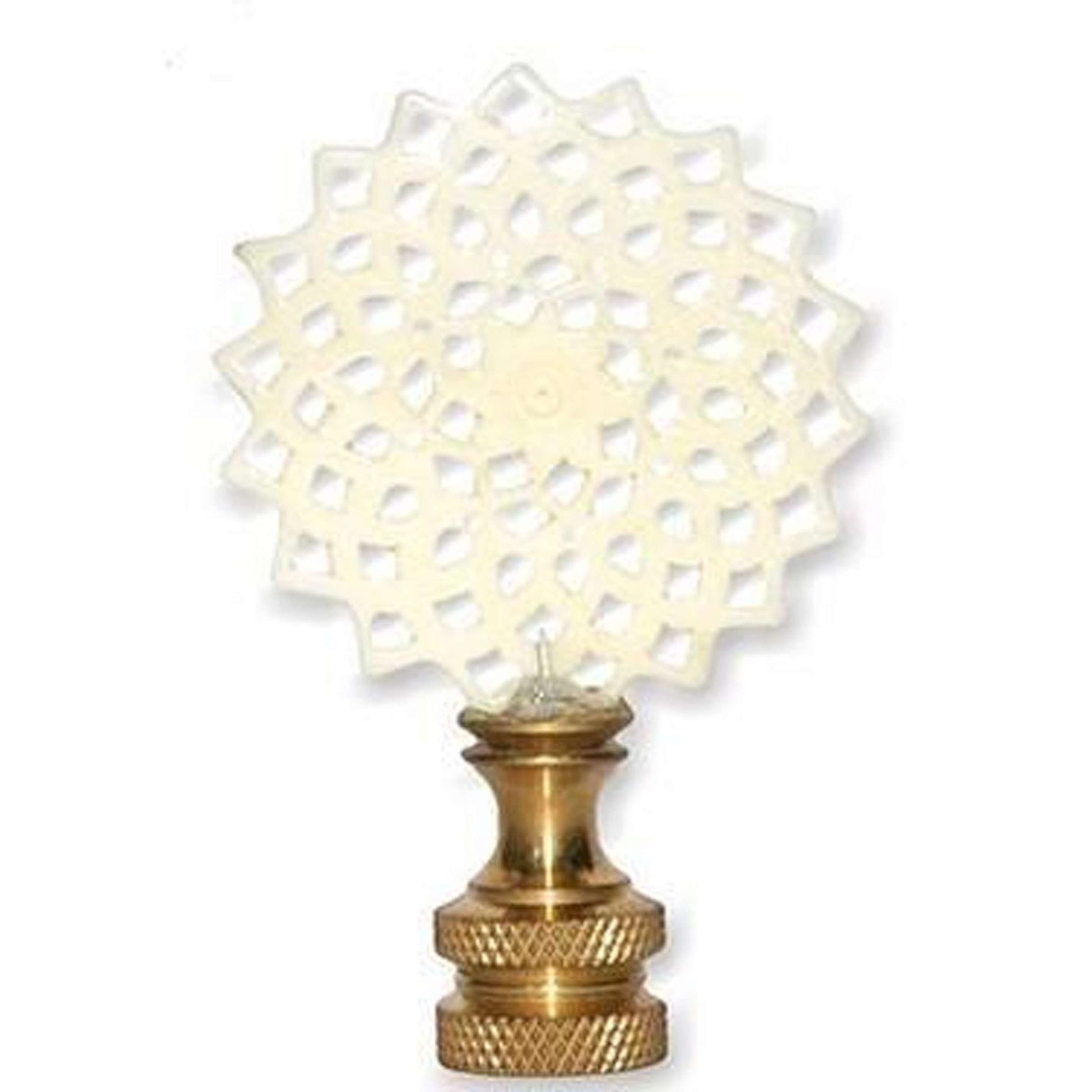 A Baroque Bone Finial with White Bone / Brass color
