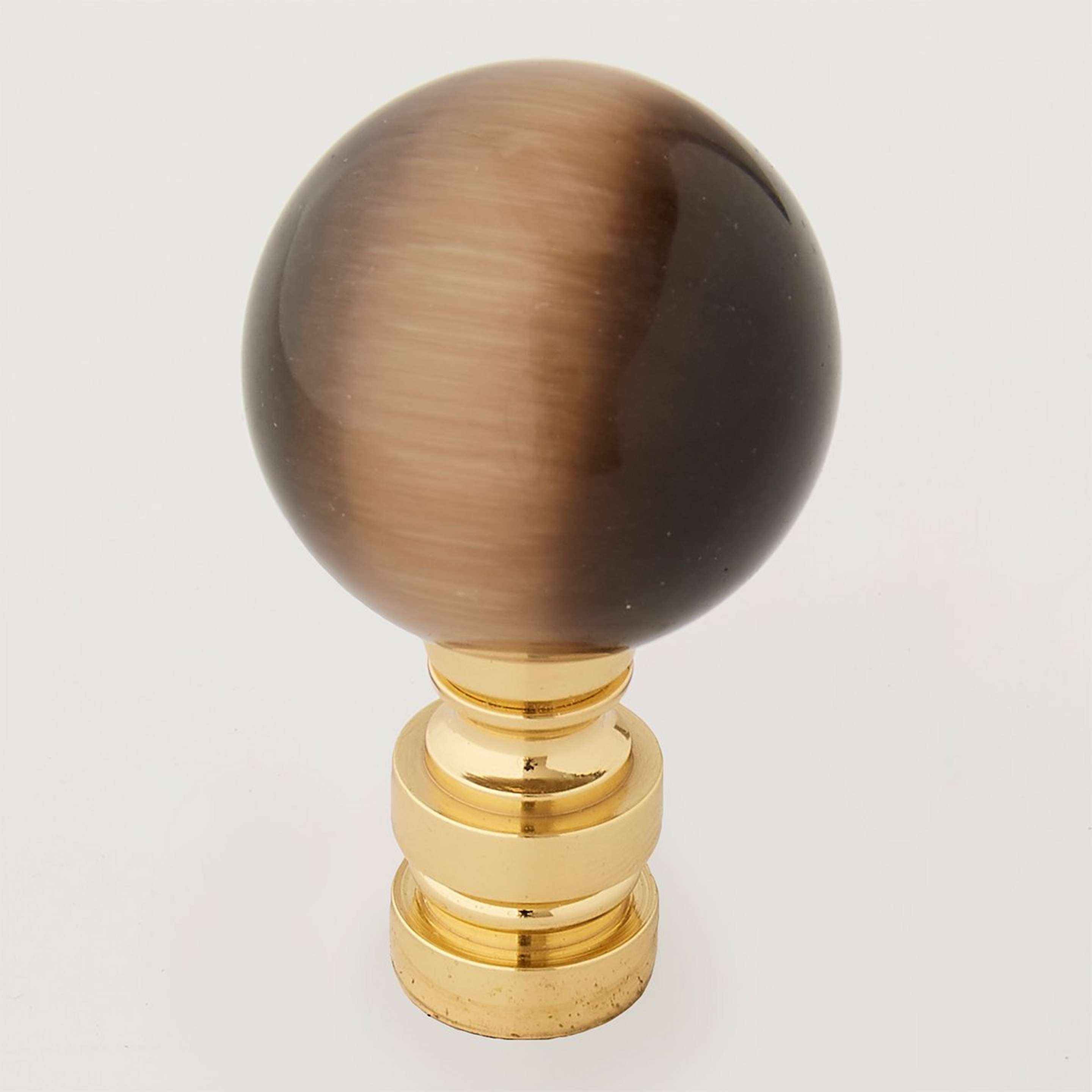 A Tiger's Eye Finial with Brown / Brass color