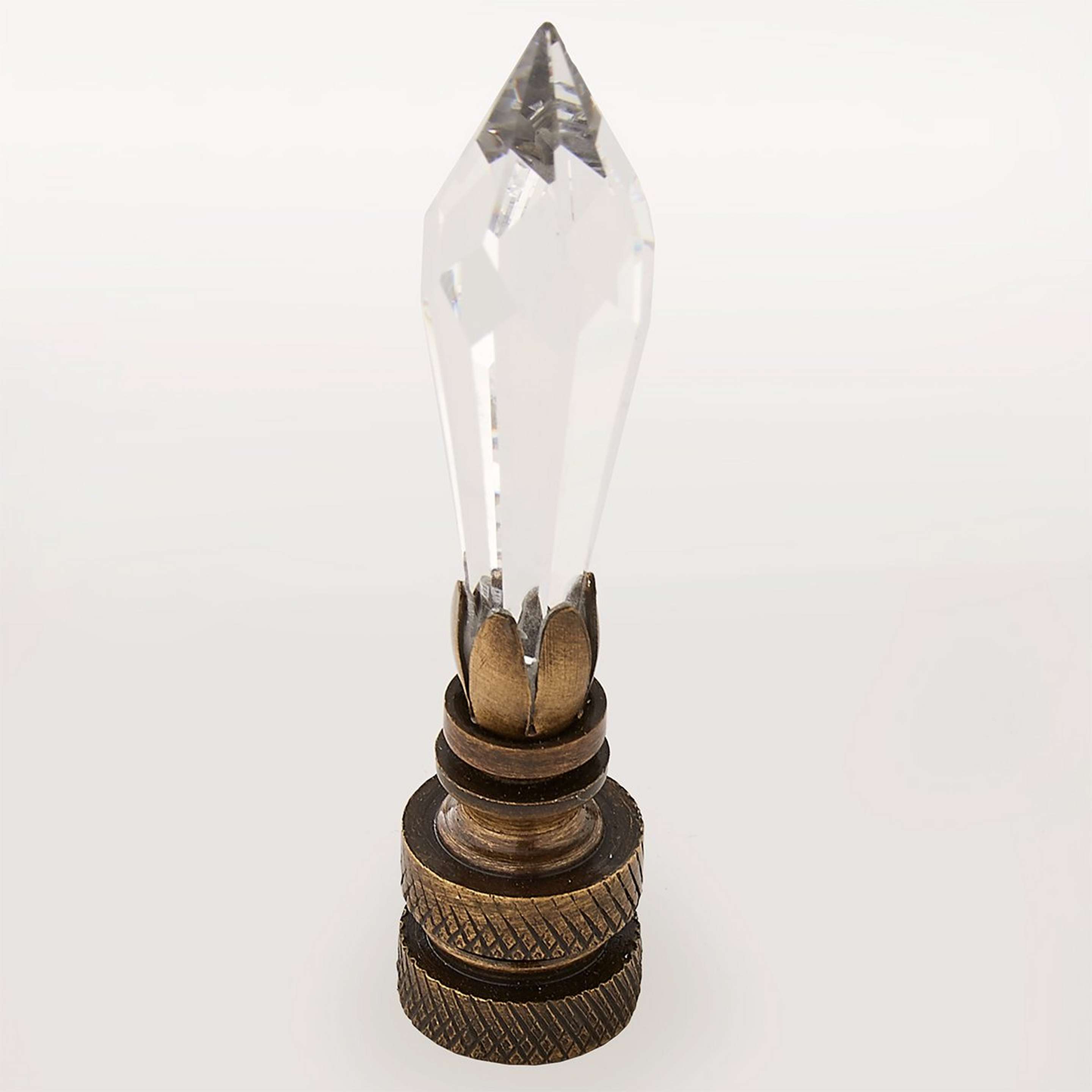A Small Crystal Icicle 2.25" with Crystal / Antique Brass color
