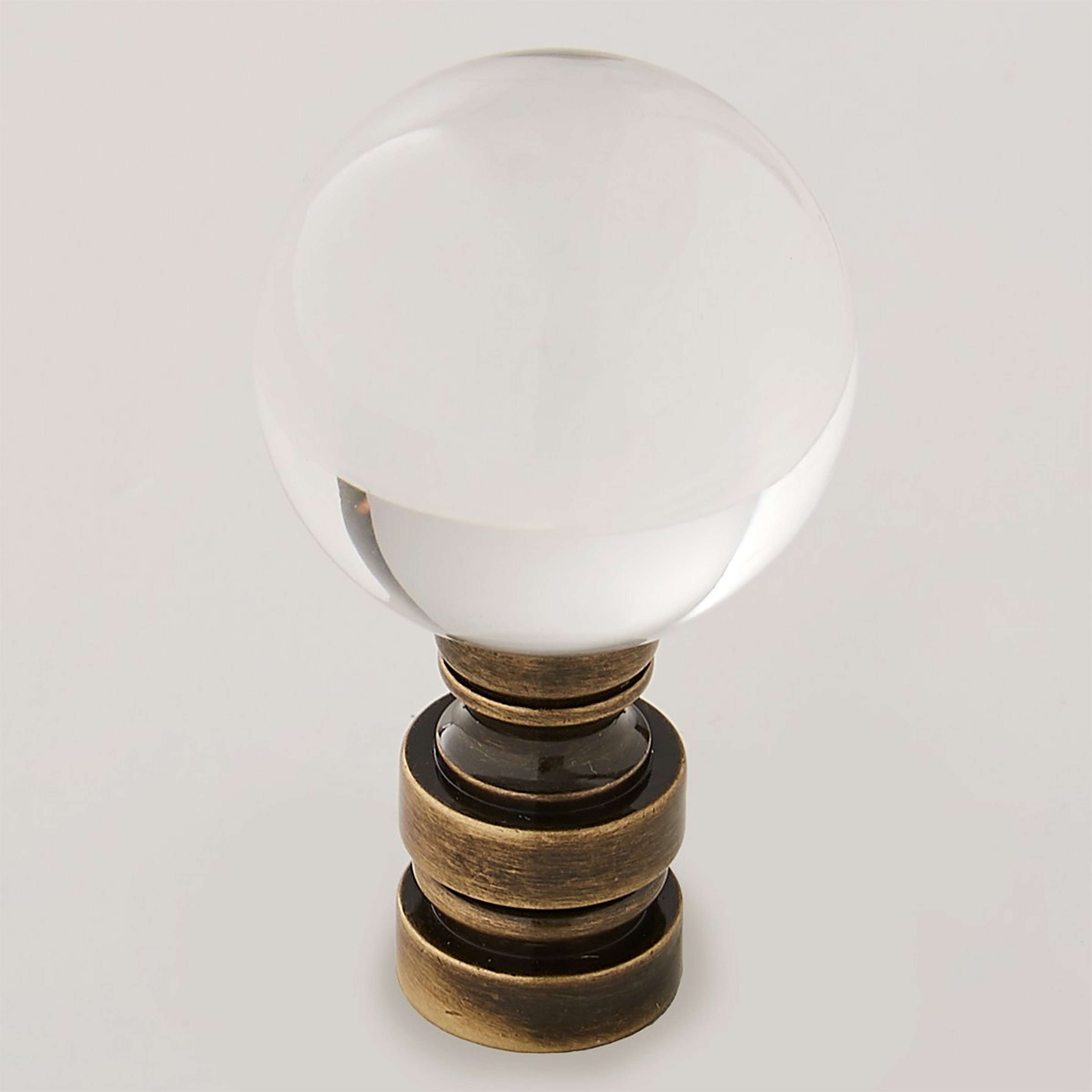 A Clear Crystal Ball 2" with Crystal / Antique Brass color