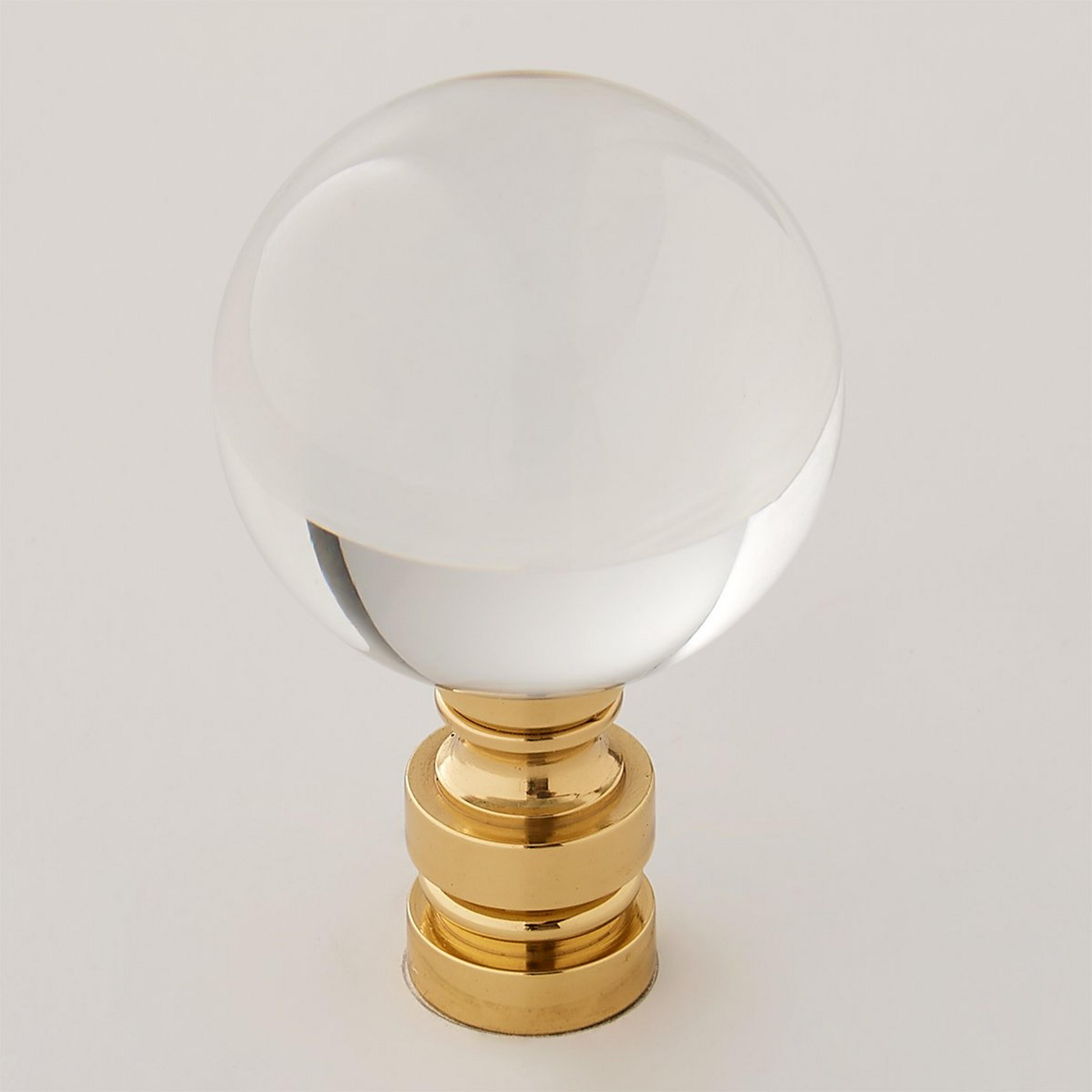 A Crystal Ball Antique Brass 2.25" with Crystal / Polished Brass color