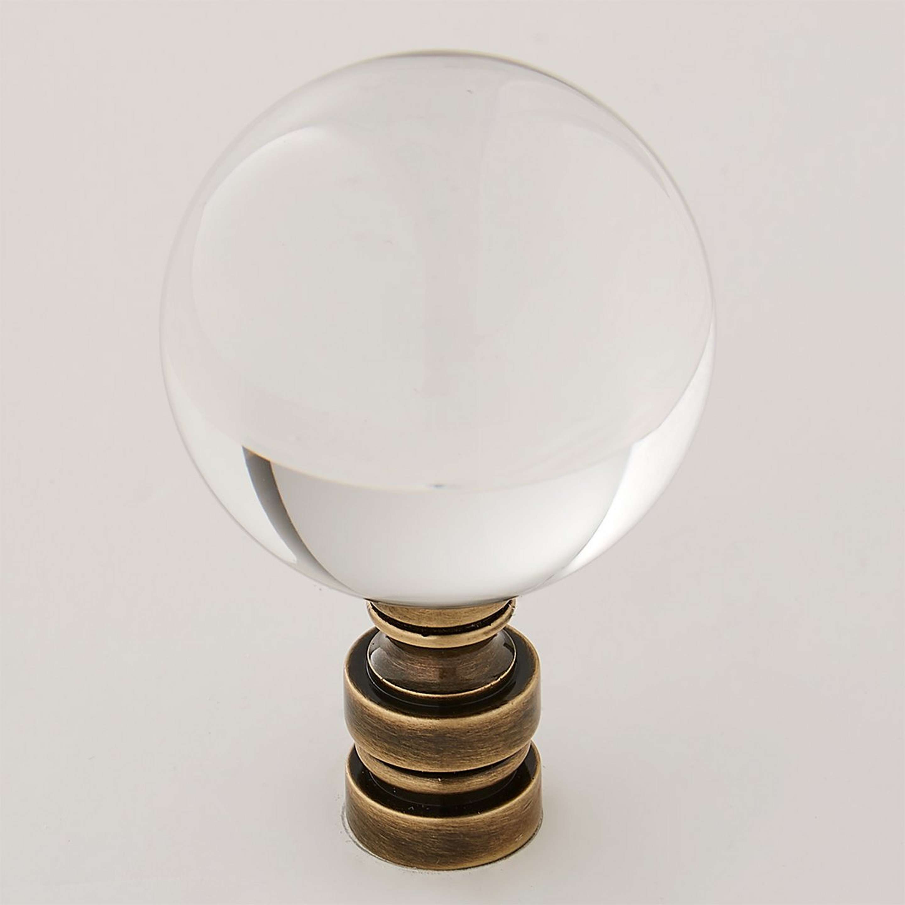 A Clear Crystal Ball 2.5" with Crystal / Antique Brass color