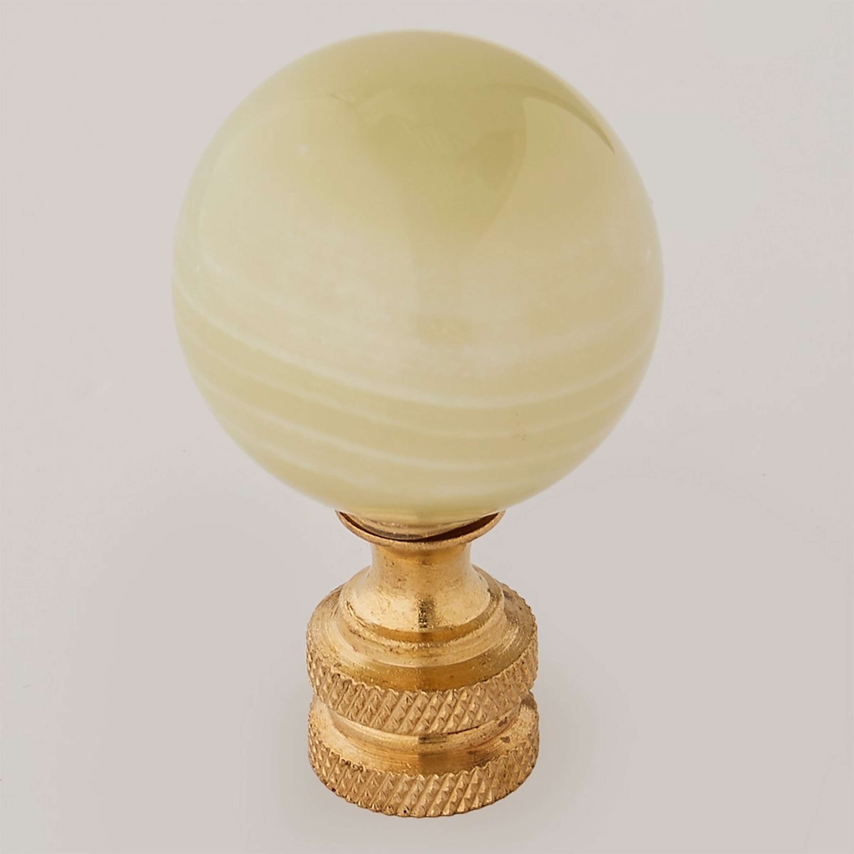 A Genuine Green Onyx 2" with Light Green / Brass color