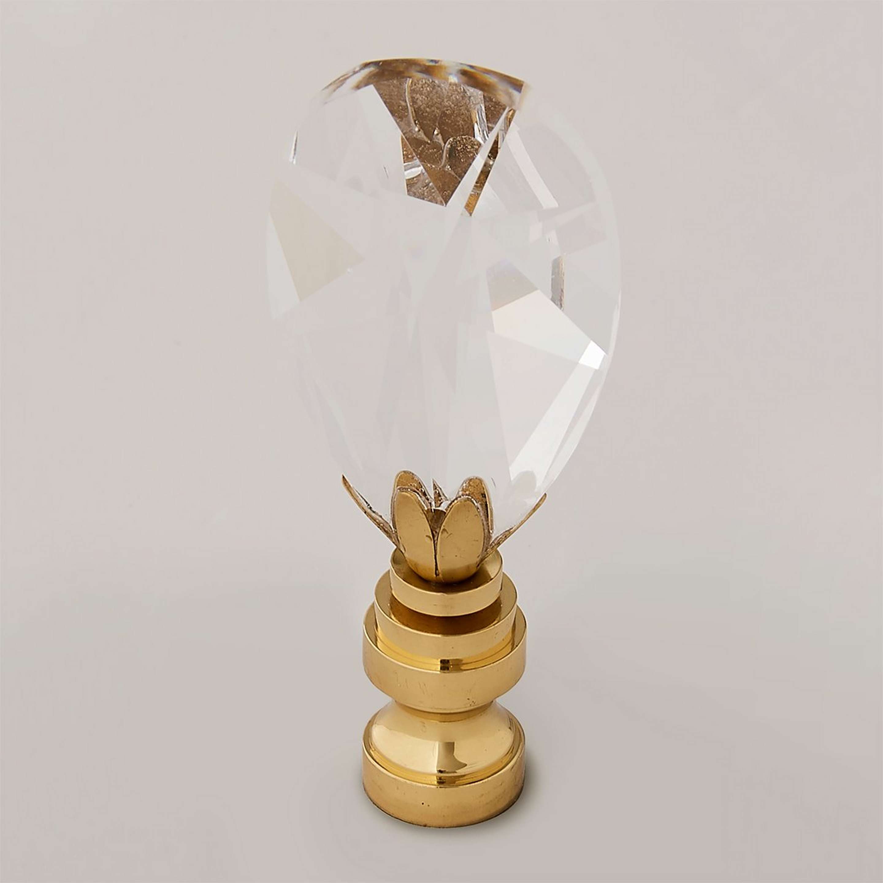 A Crystal Tear Drop 2.75" with Crystal / Brass color