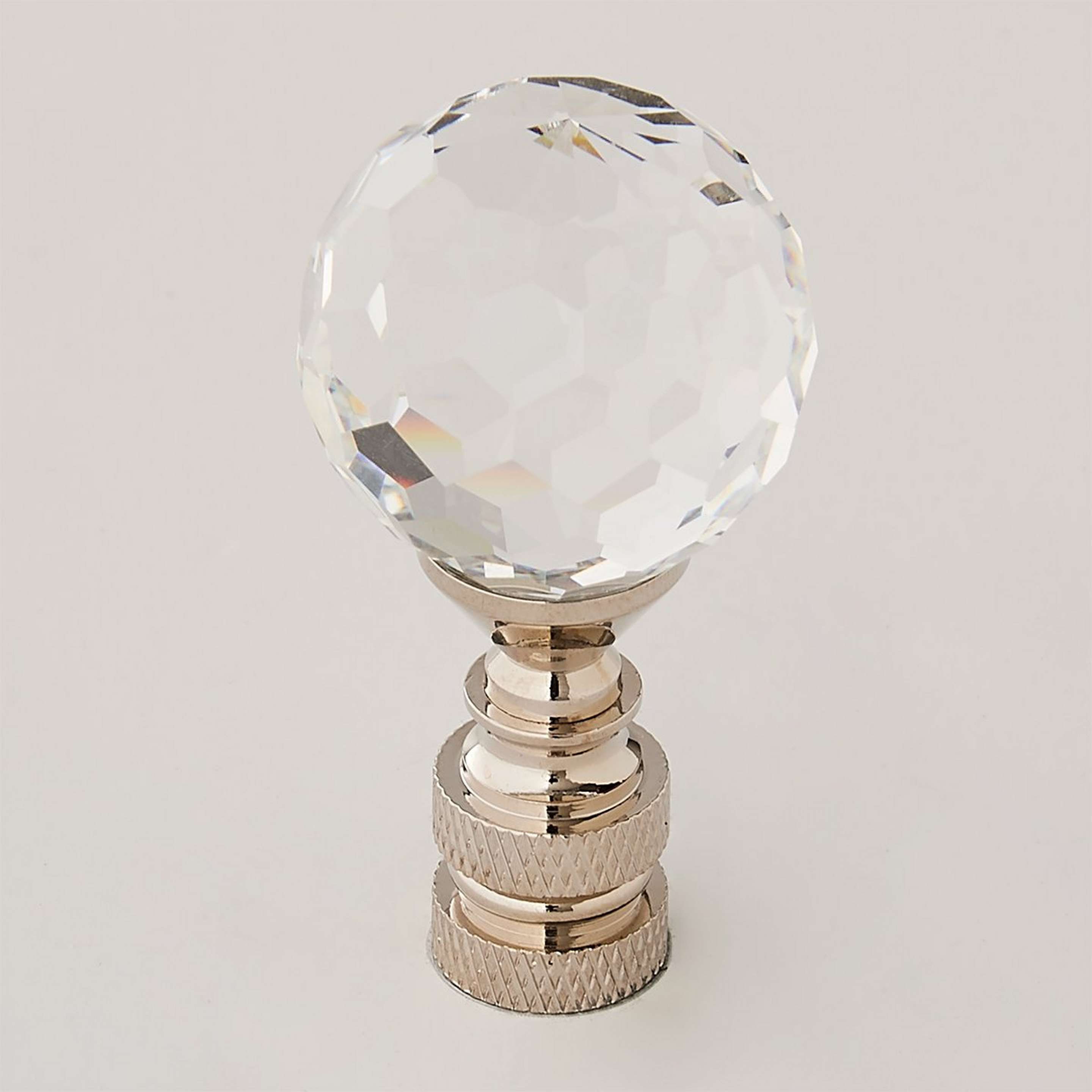 A Crystal Ball Hexagon Pattern 2.25" with Crystal / Polished Nickel color