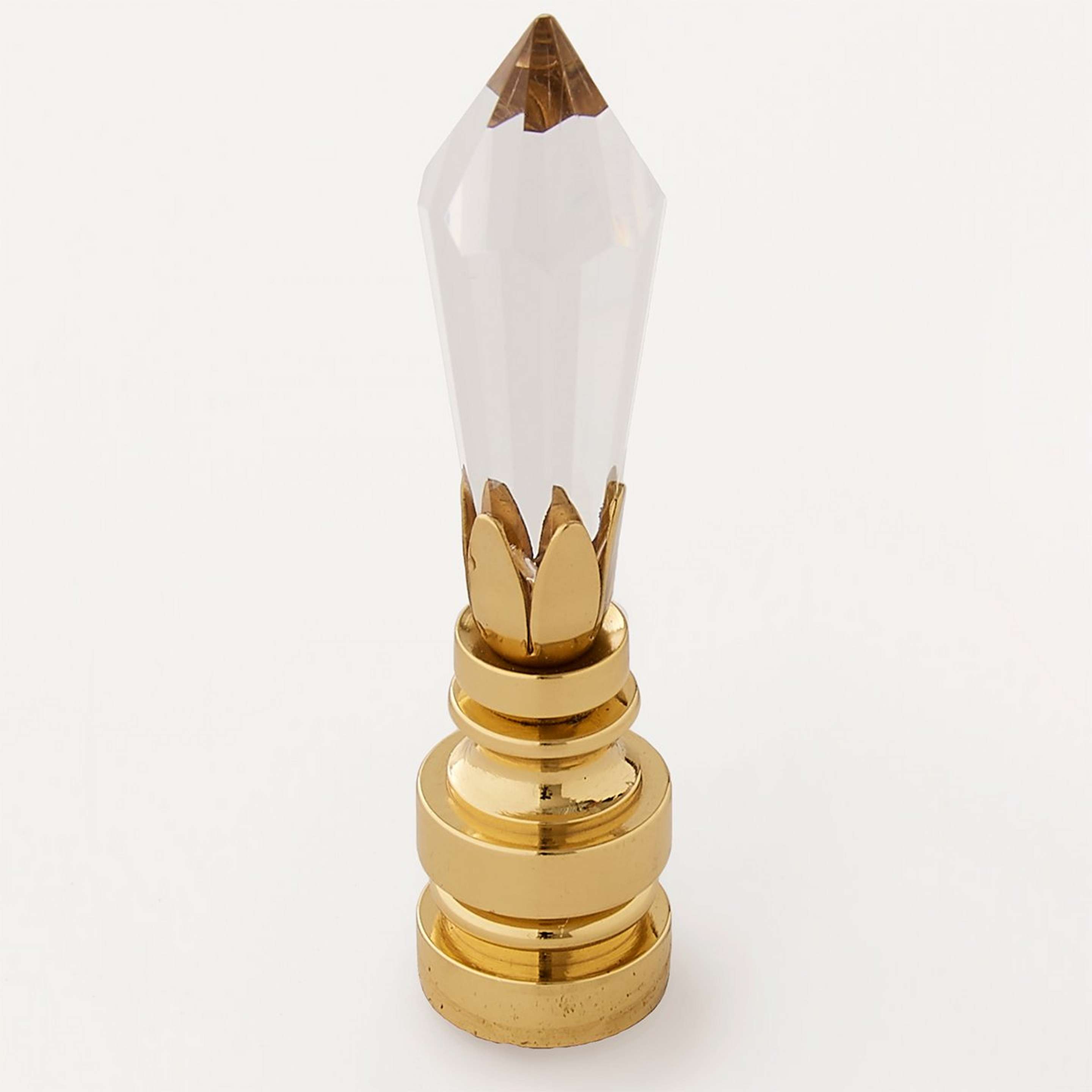 A Classic Crystal Finial with Crystal / Polished Brass color