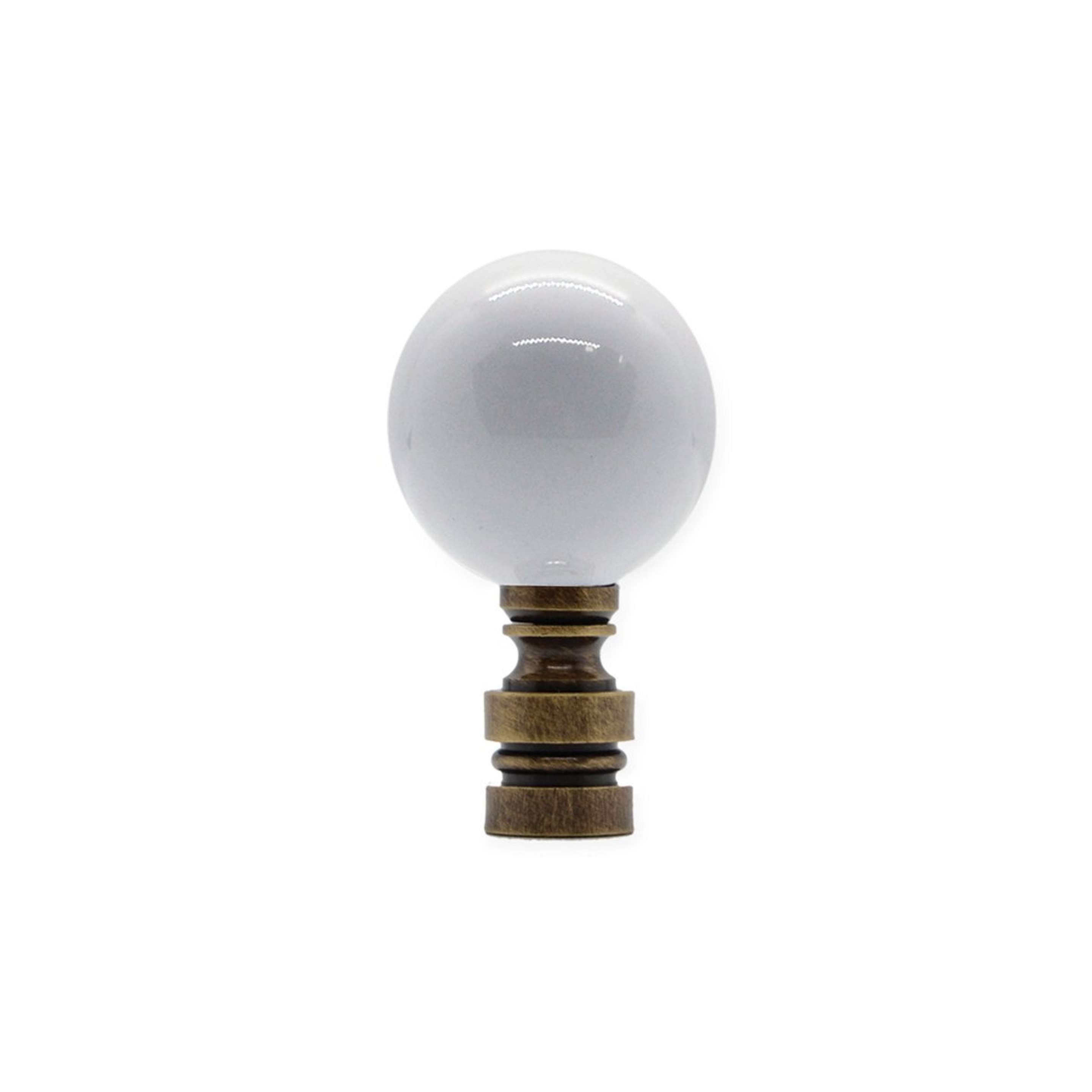 A White Porcelain 30M 2" with Aged Brass / White Ceramic color