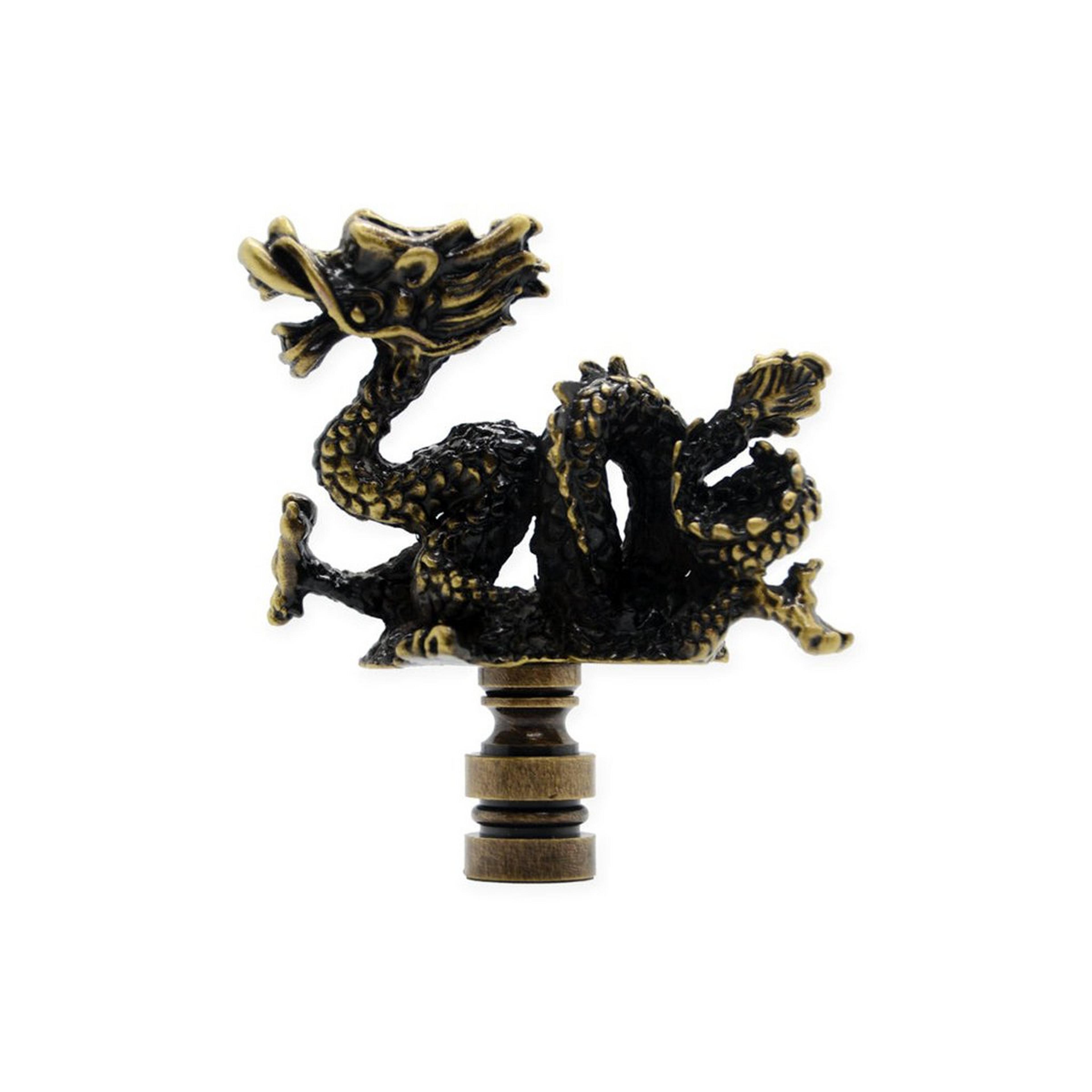 A Antique Brass Dragon 3" Finial with Antique Brass color