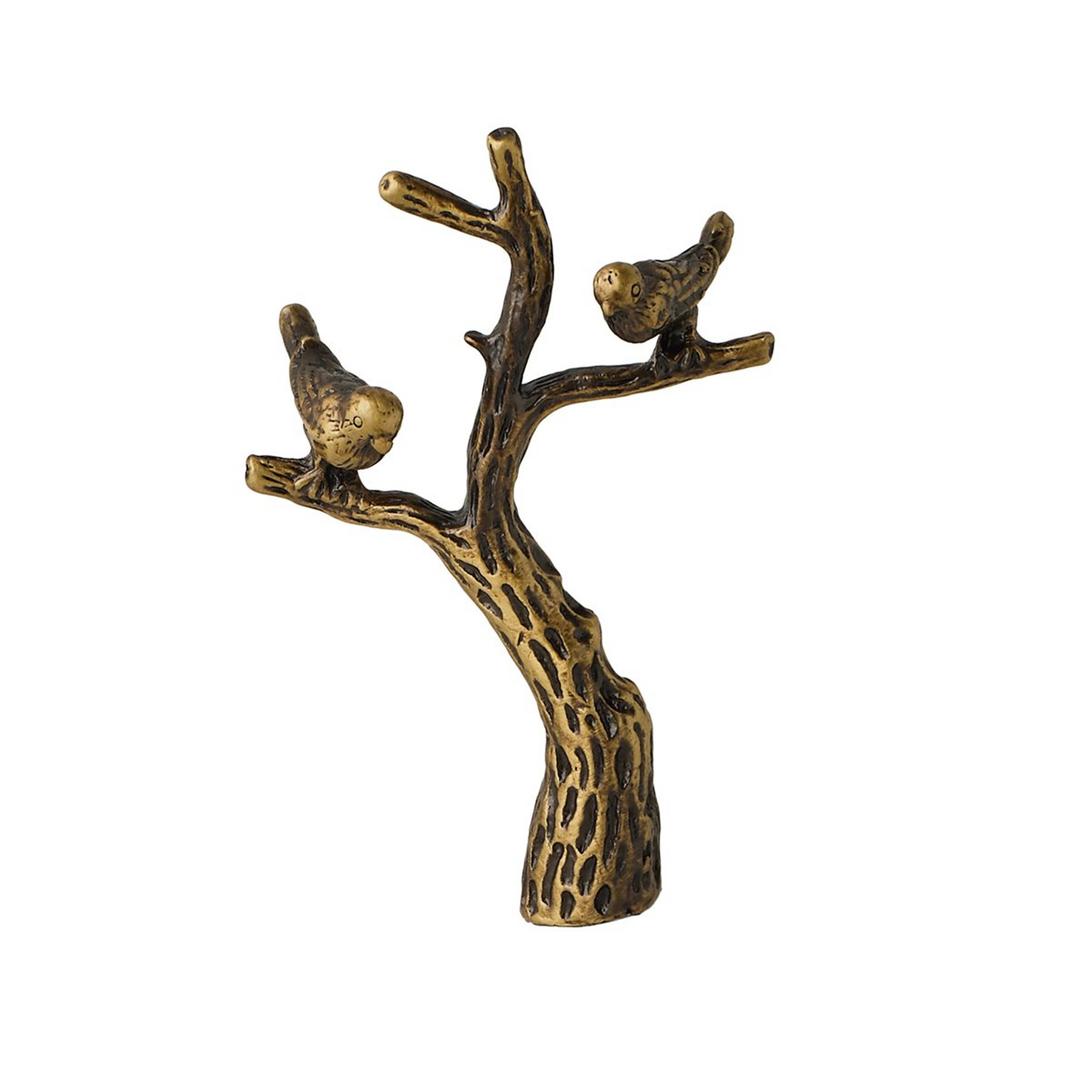 A Birds on a Branch 2.75" Finial with Aged Brass color