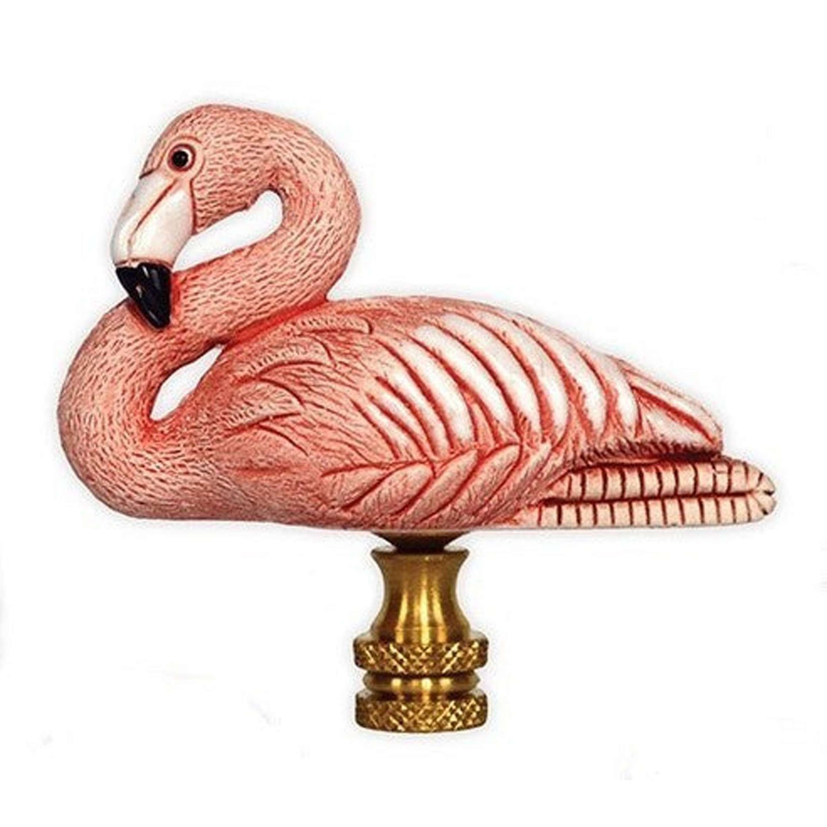 A Ceramic Flamingo 2.75" Finial with Pink color