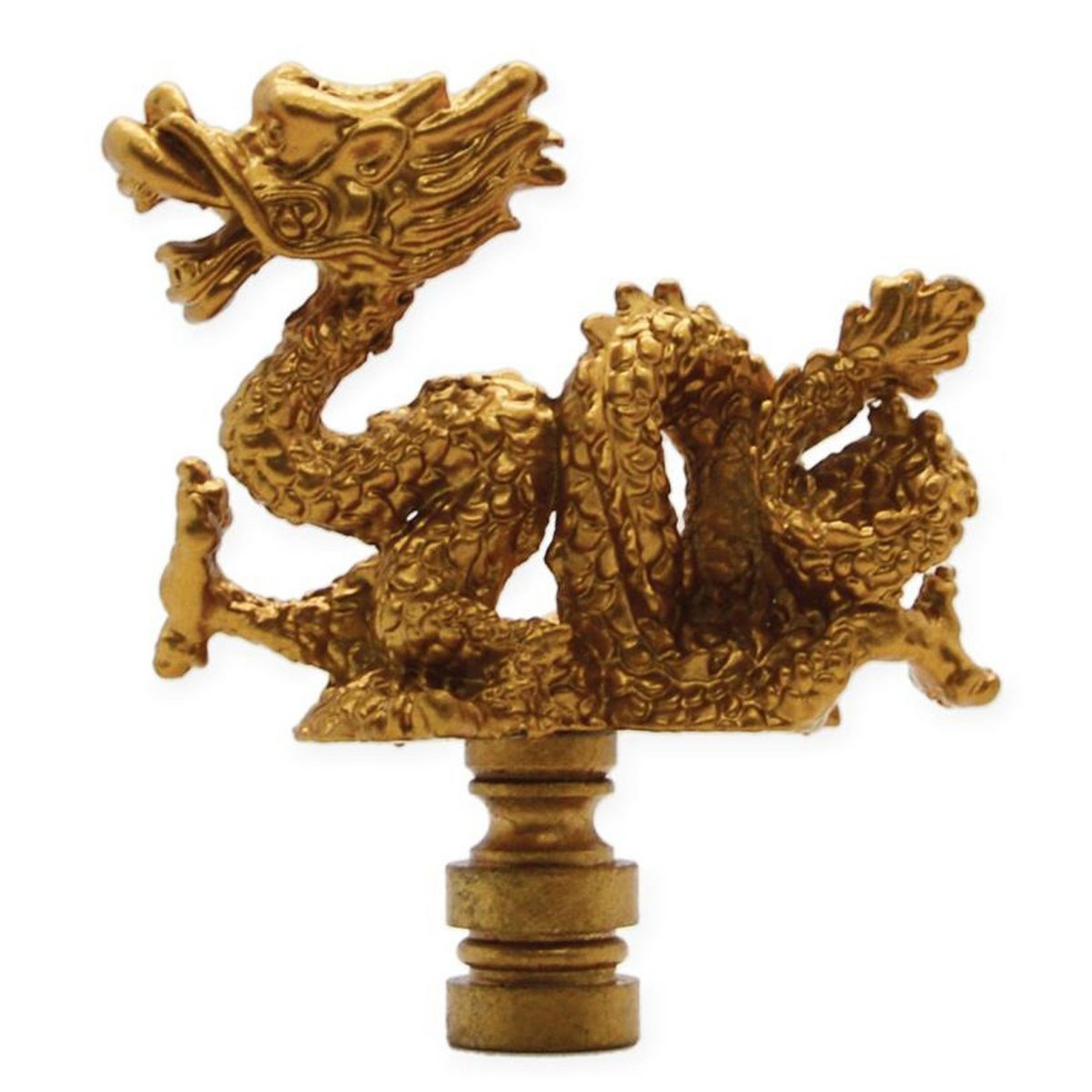 A Gilded Gold Dragon 3" Finial with undefined color