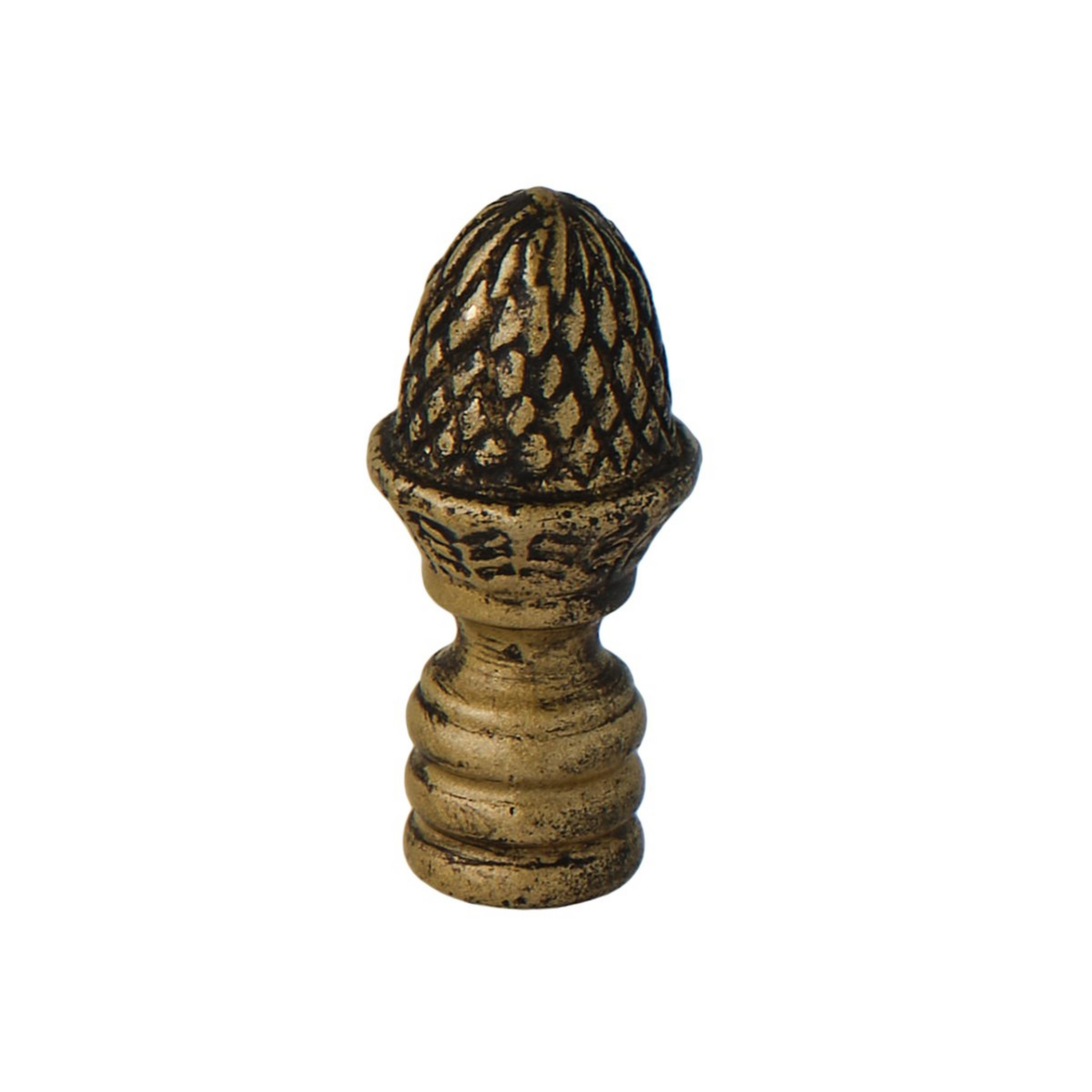 A Small Acorn Height 1.75" Finial with Antique Brass color