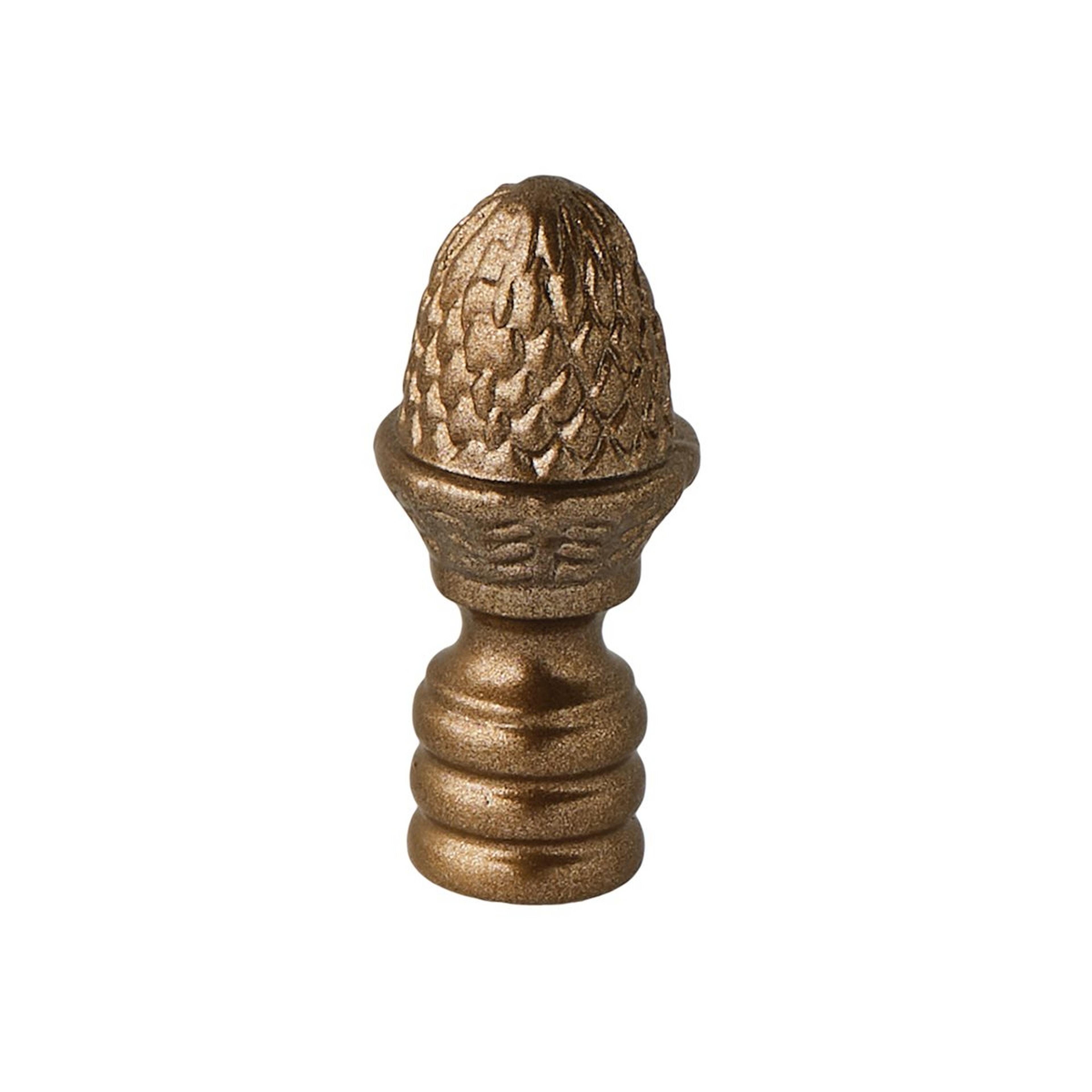 A Small Acorn Height 1.75"Finial with Plated Brass color