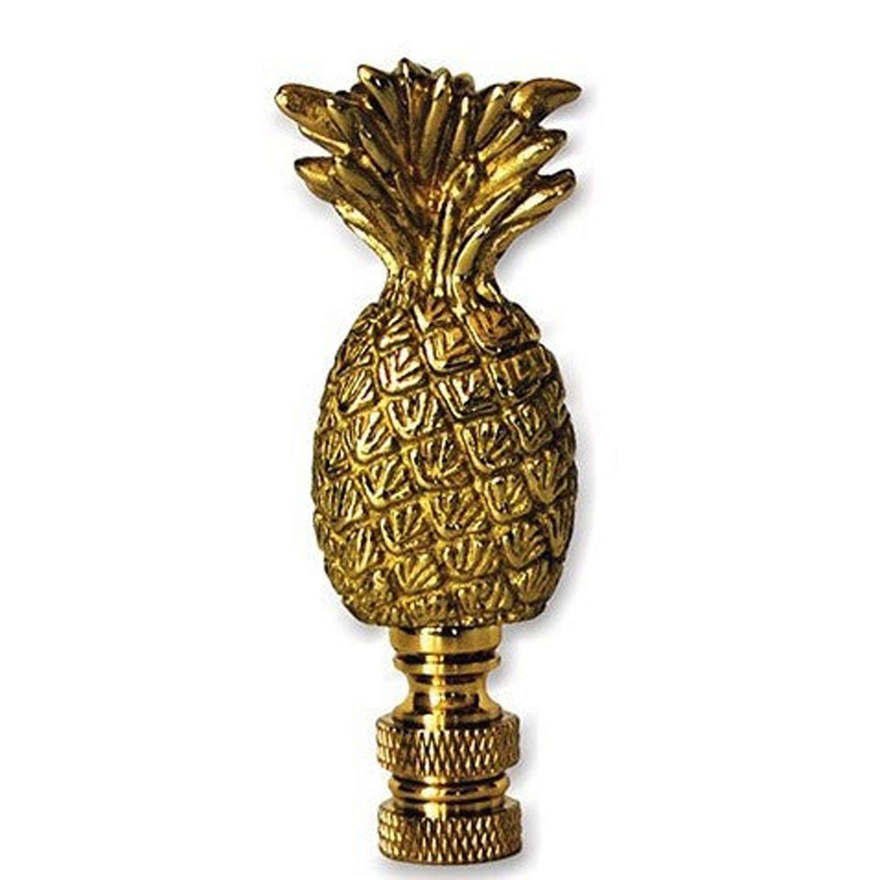 A Solid Brass Large Pineapple 3" Finial with Polished Brass color