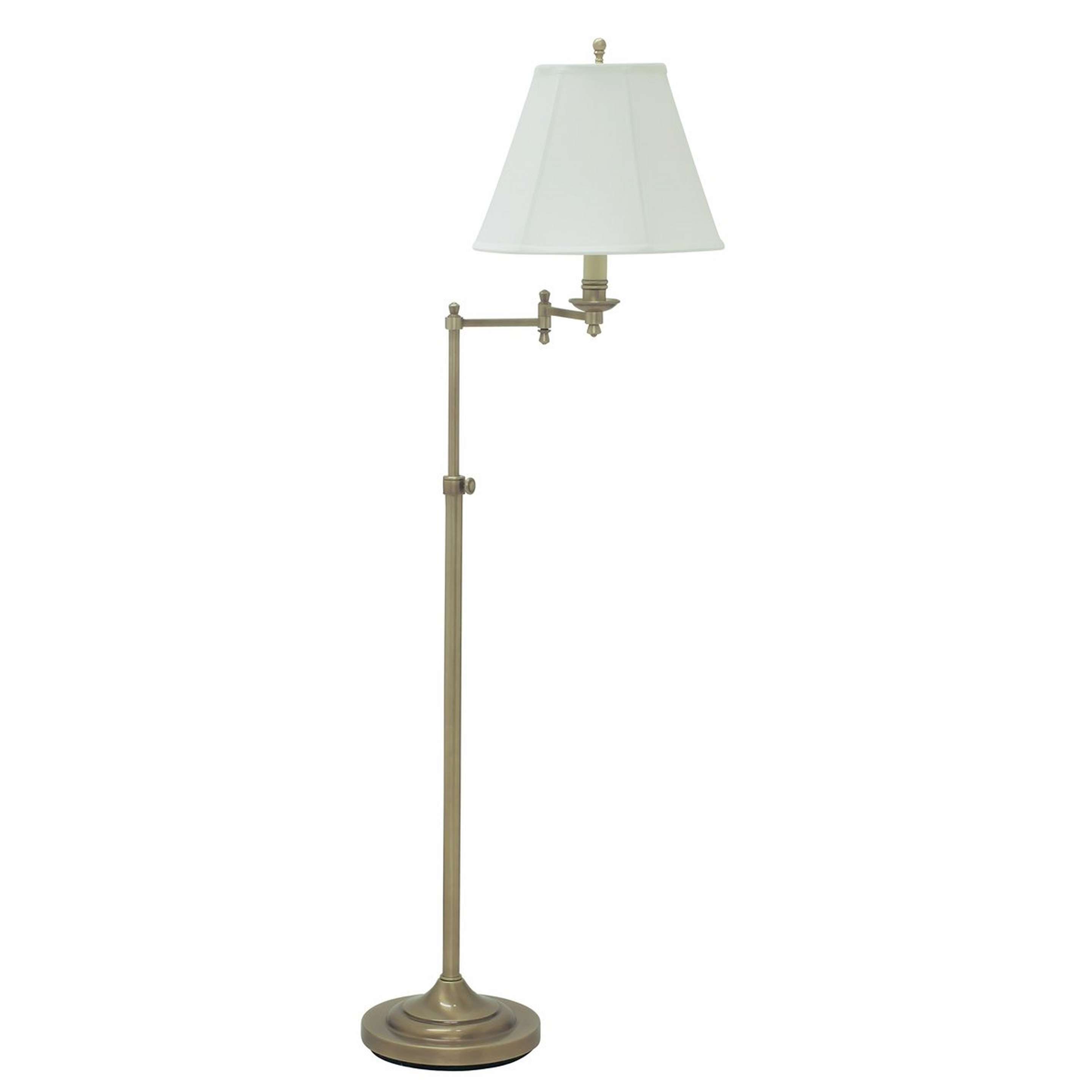 A Designer Swing Arm Floor Lamp with Antique Brass color